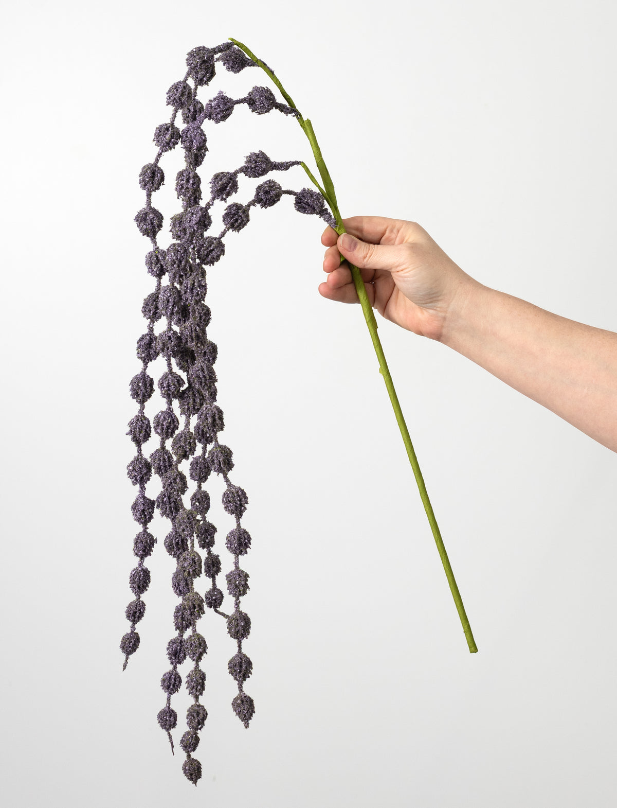42" Flocked Allium Hanging Spray: Purple
