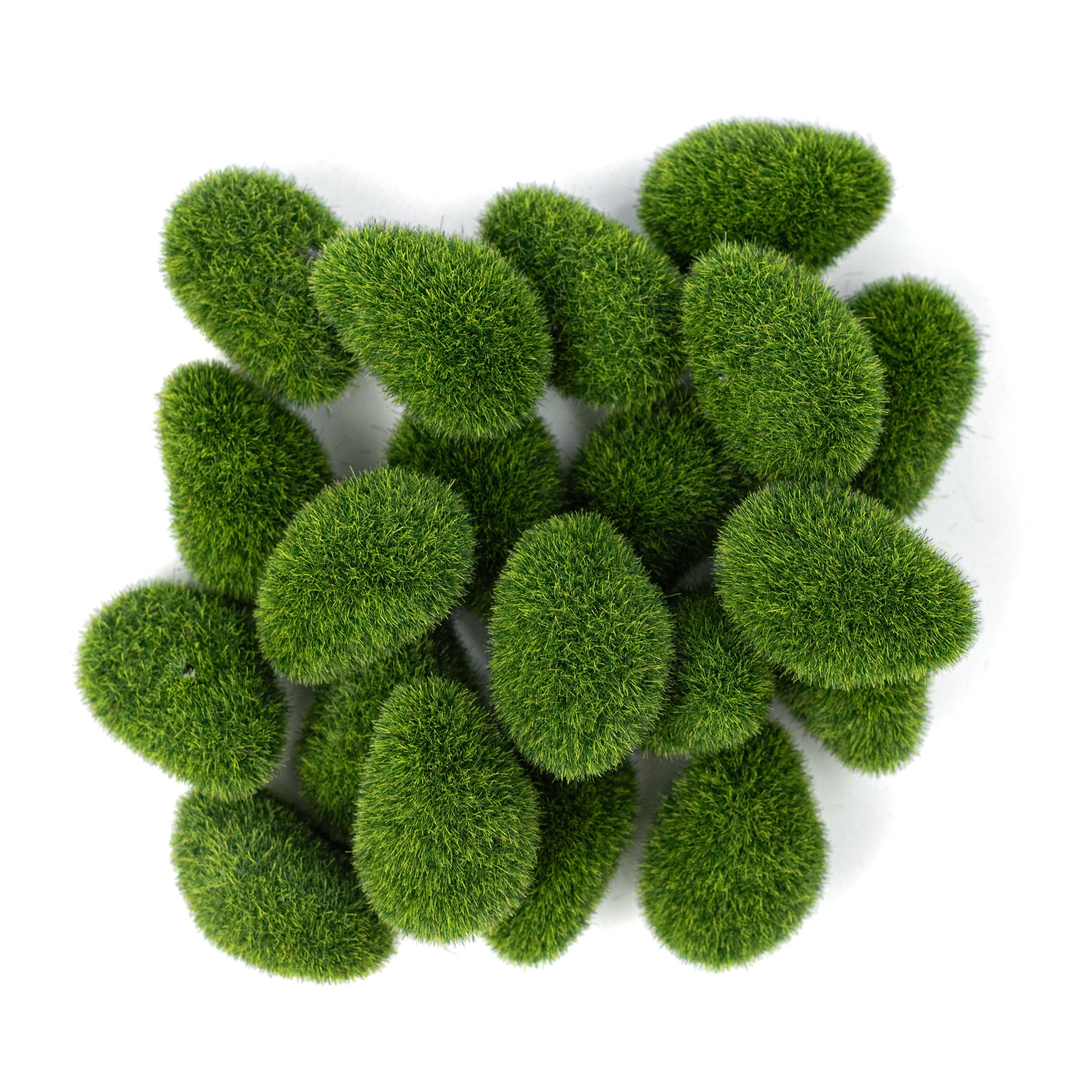 2" Flocked Moss Stones (20 Piece Bag)