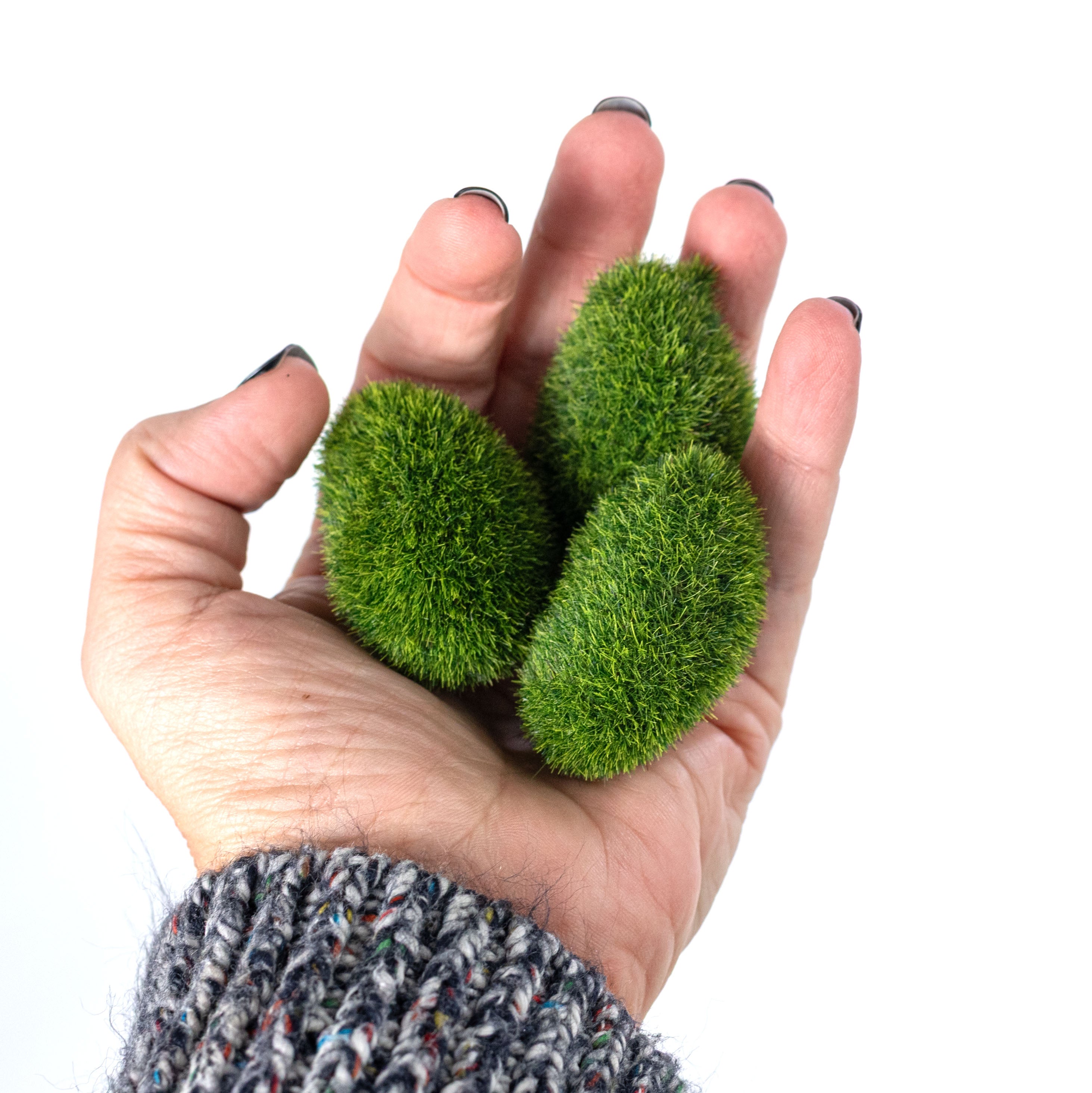 2" Flocked Moss Stones (20 Piece Bag)