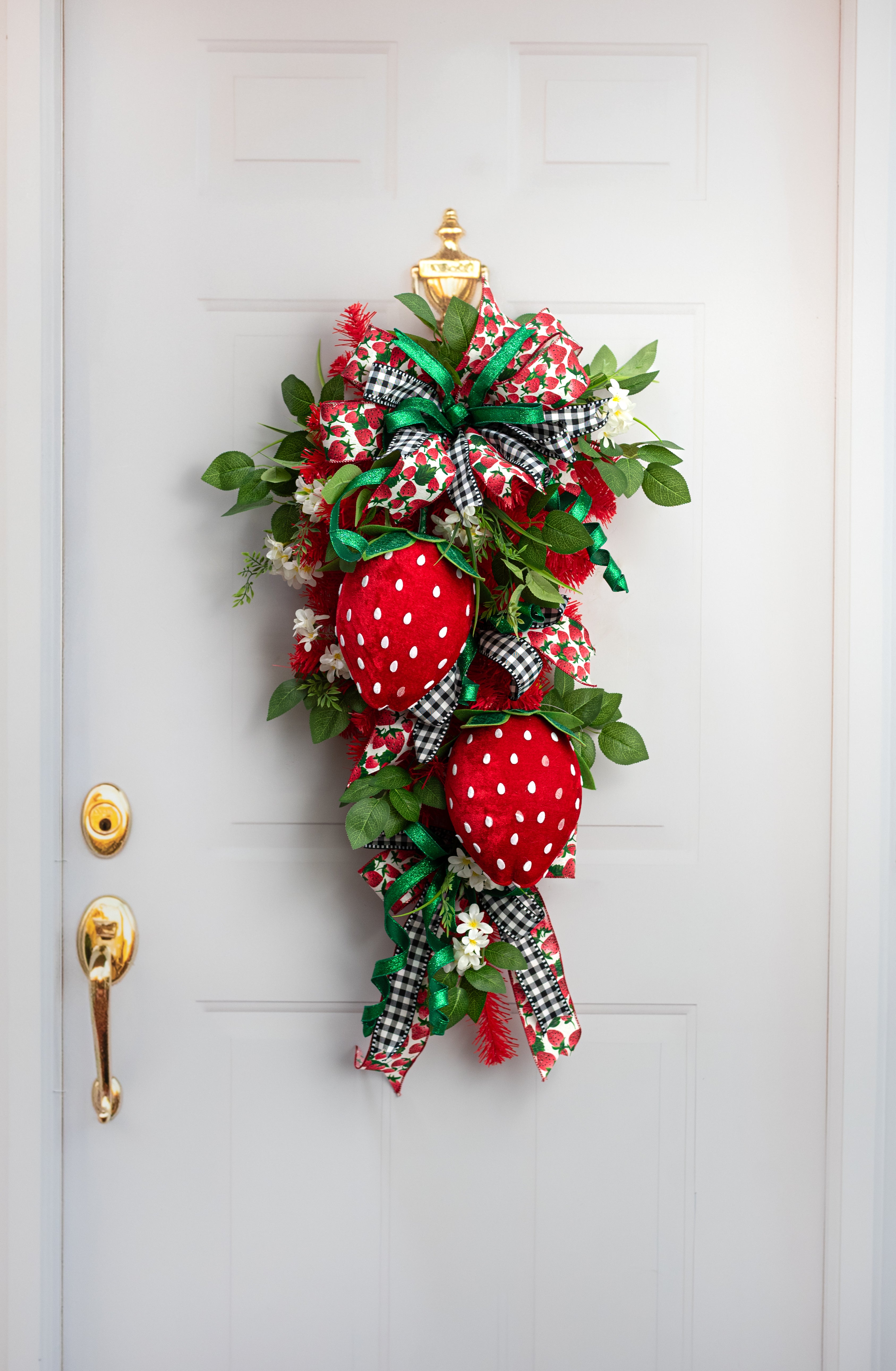11" Velvet Strawberry Decoration