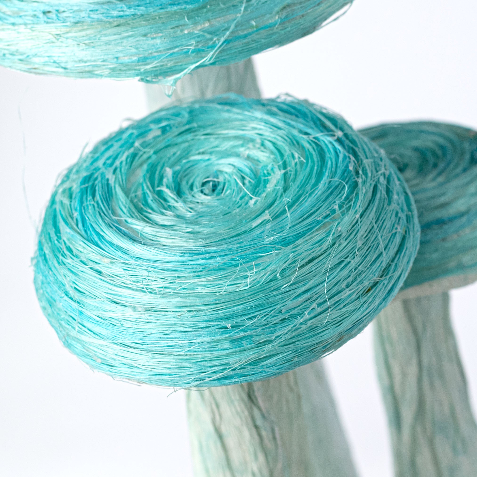 12" Sisal Mushroom Decor: Blue