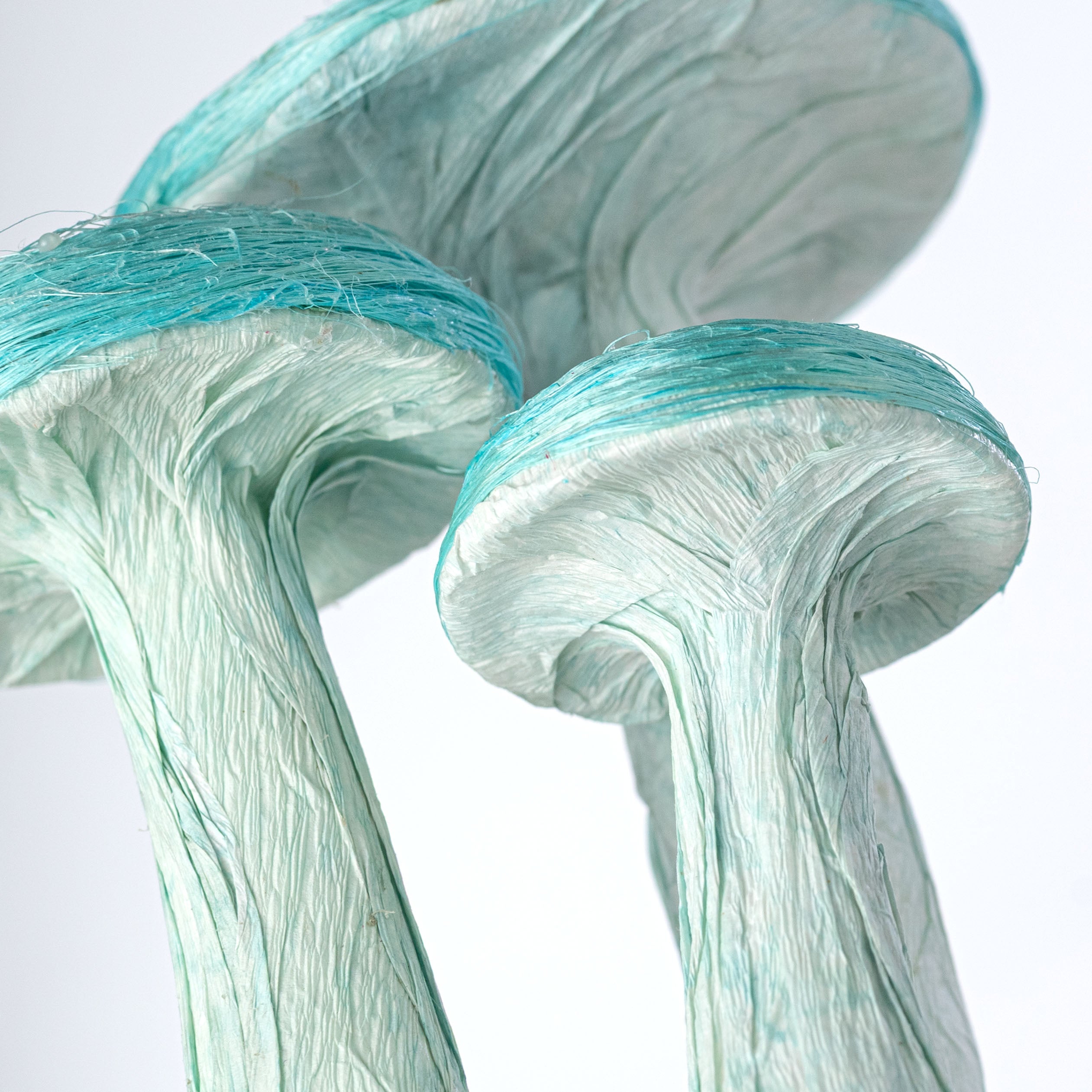 12" Sisal Mushroom Decor: Blue