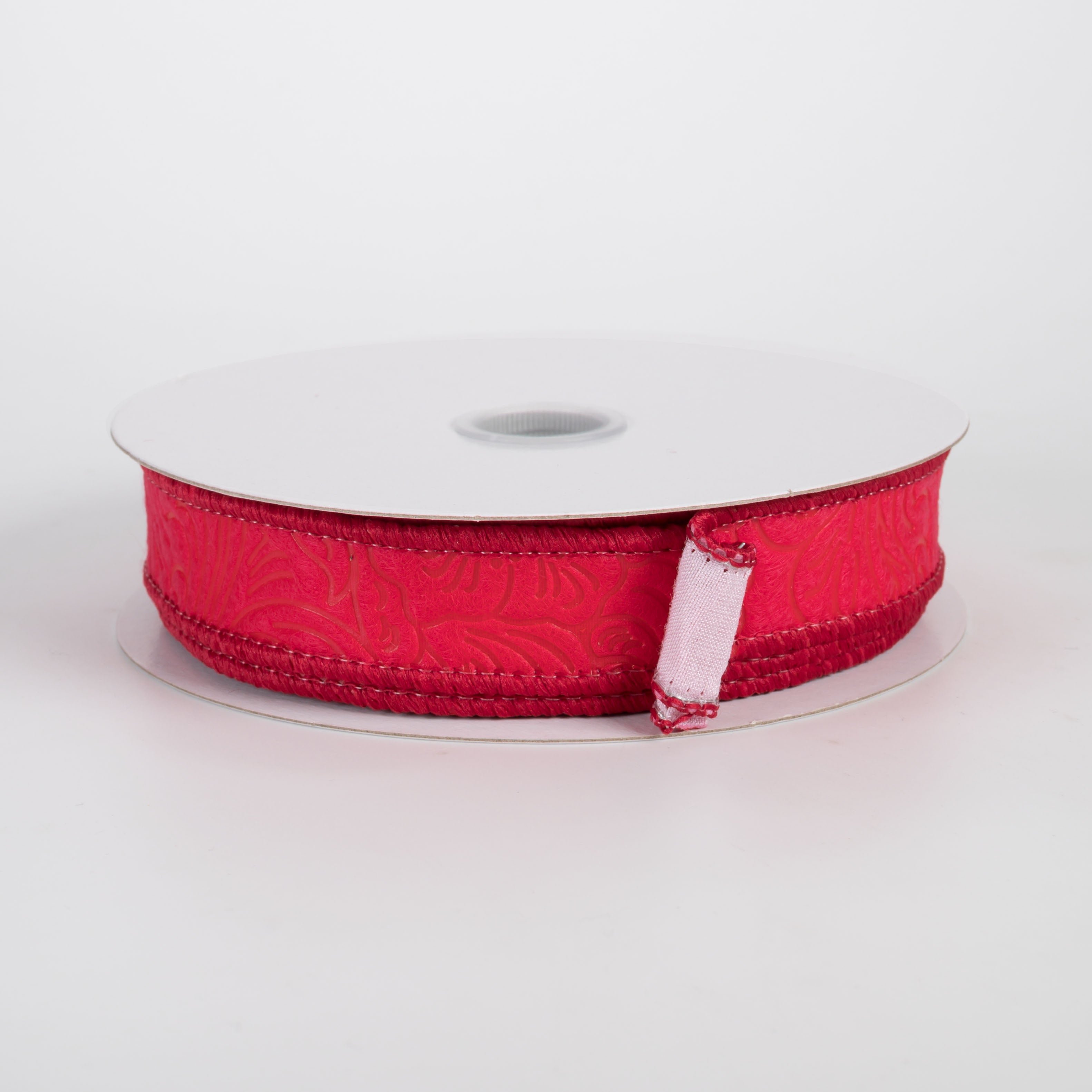 7/8" Double Sided Flower Breeze & Dupioni Ribbon: Red & Pink (10 Yards)