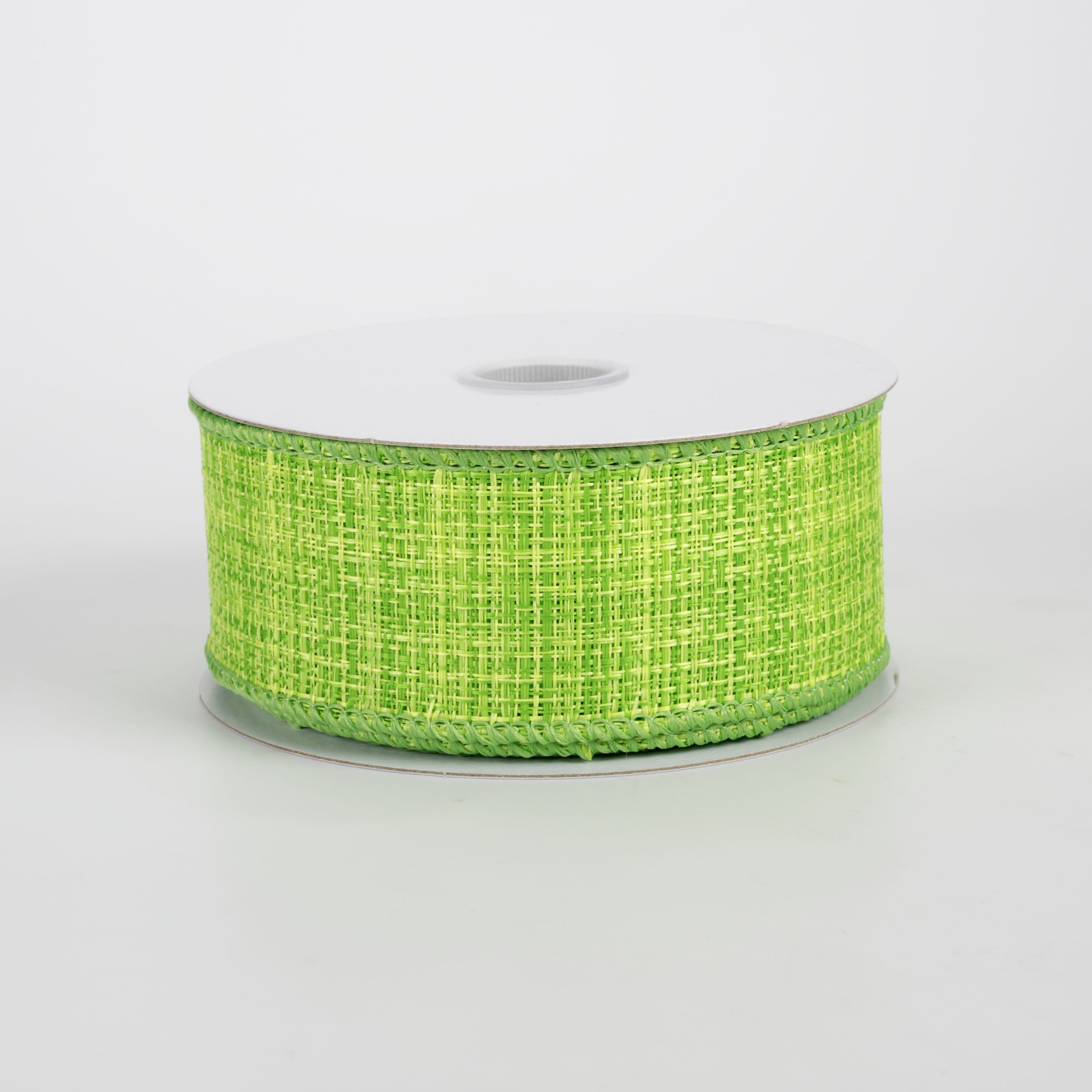1.5" Two-Tone Tweed Ribbon: Lime & Apple (10 Yards)