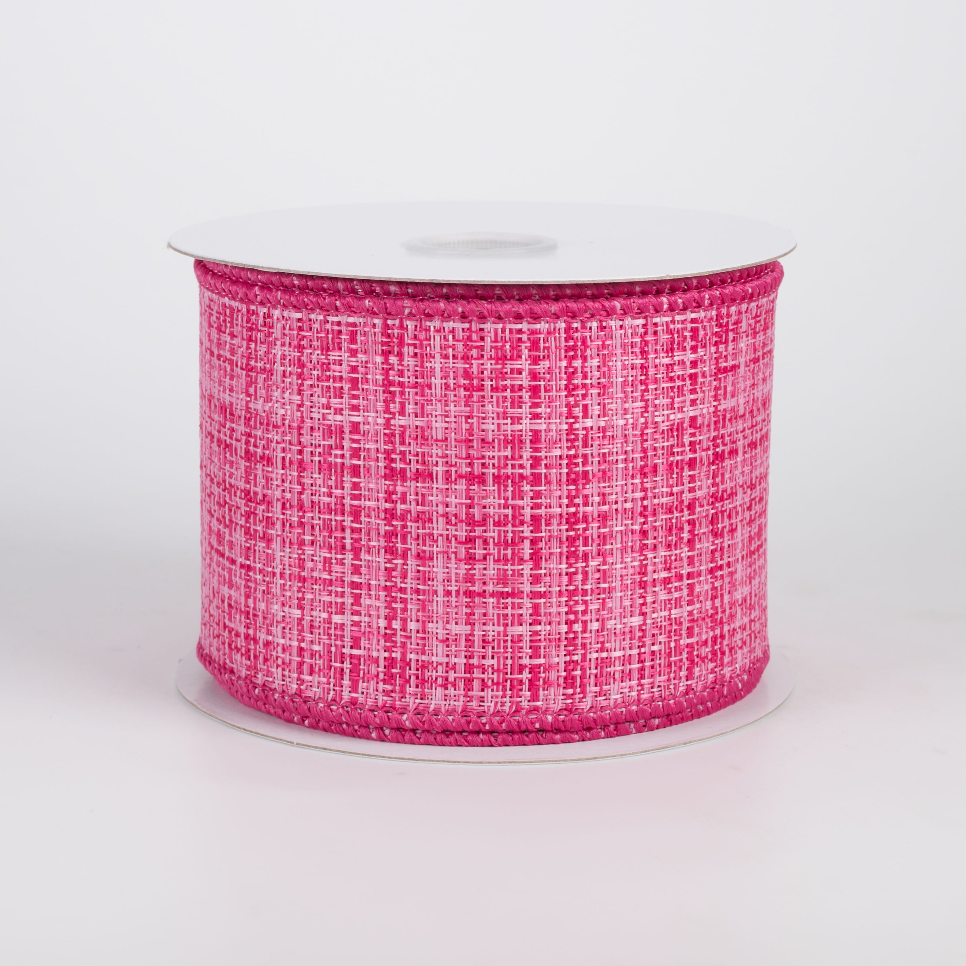 2.5" Two-Tone Tweed Ribbon: Fuchsia & Pink (10 Yards)