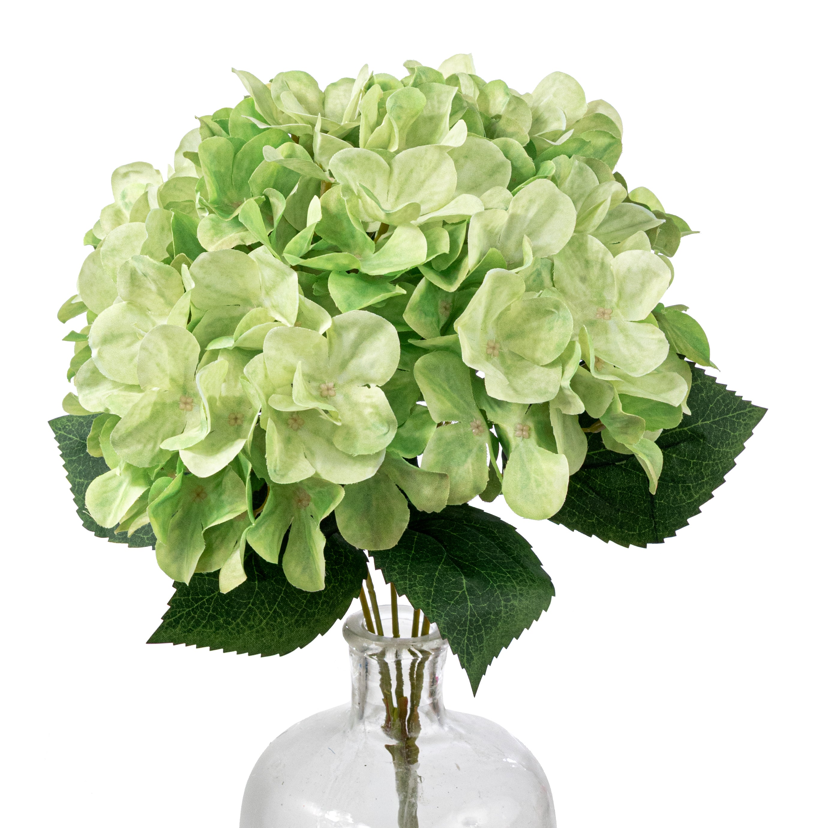 16" Fabric Hydrangea Bush: Green (5 Stem)