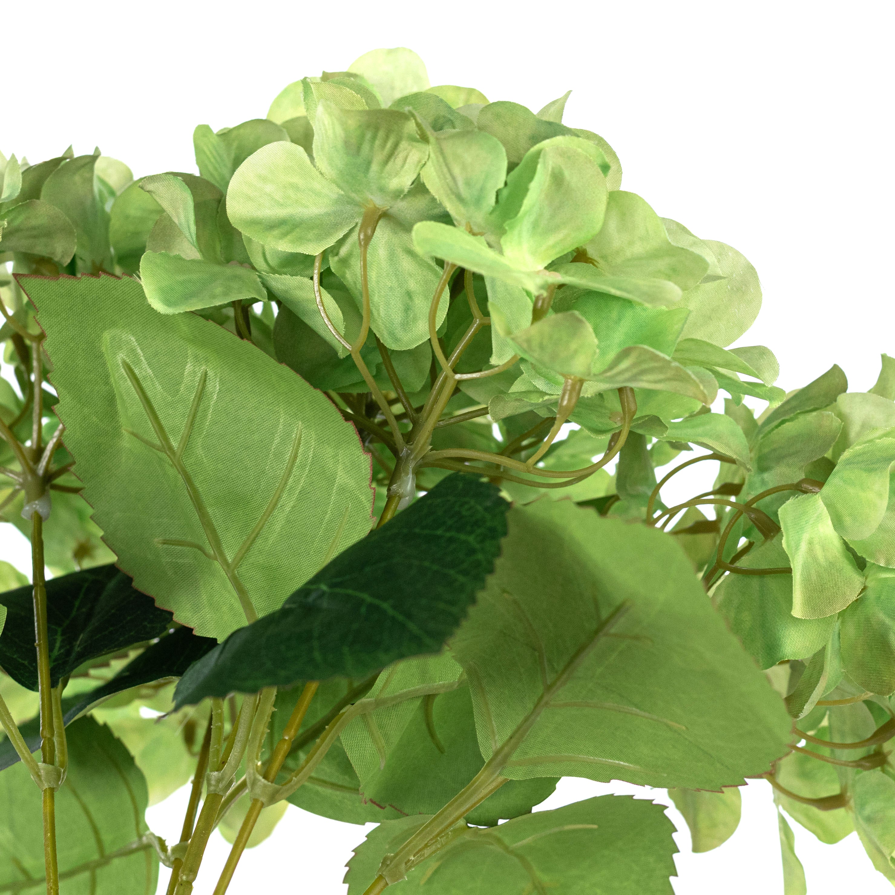 16" Fabric Hydrangea Bush: Green (5 Stem)