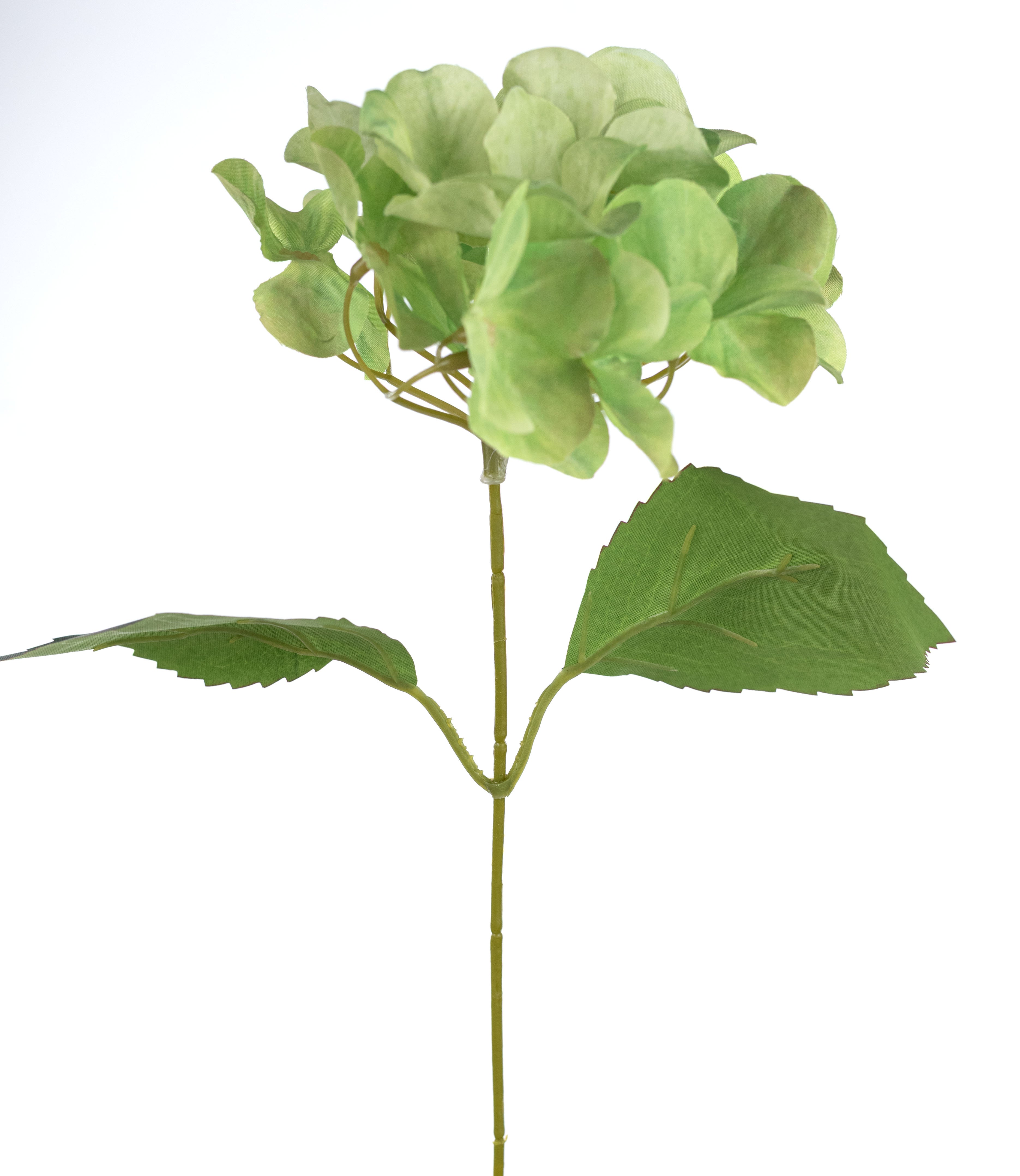 16" Fabric Hydrangea Bush: Green (5 Stem)