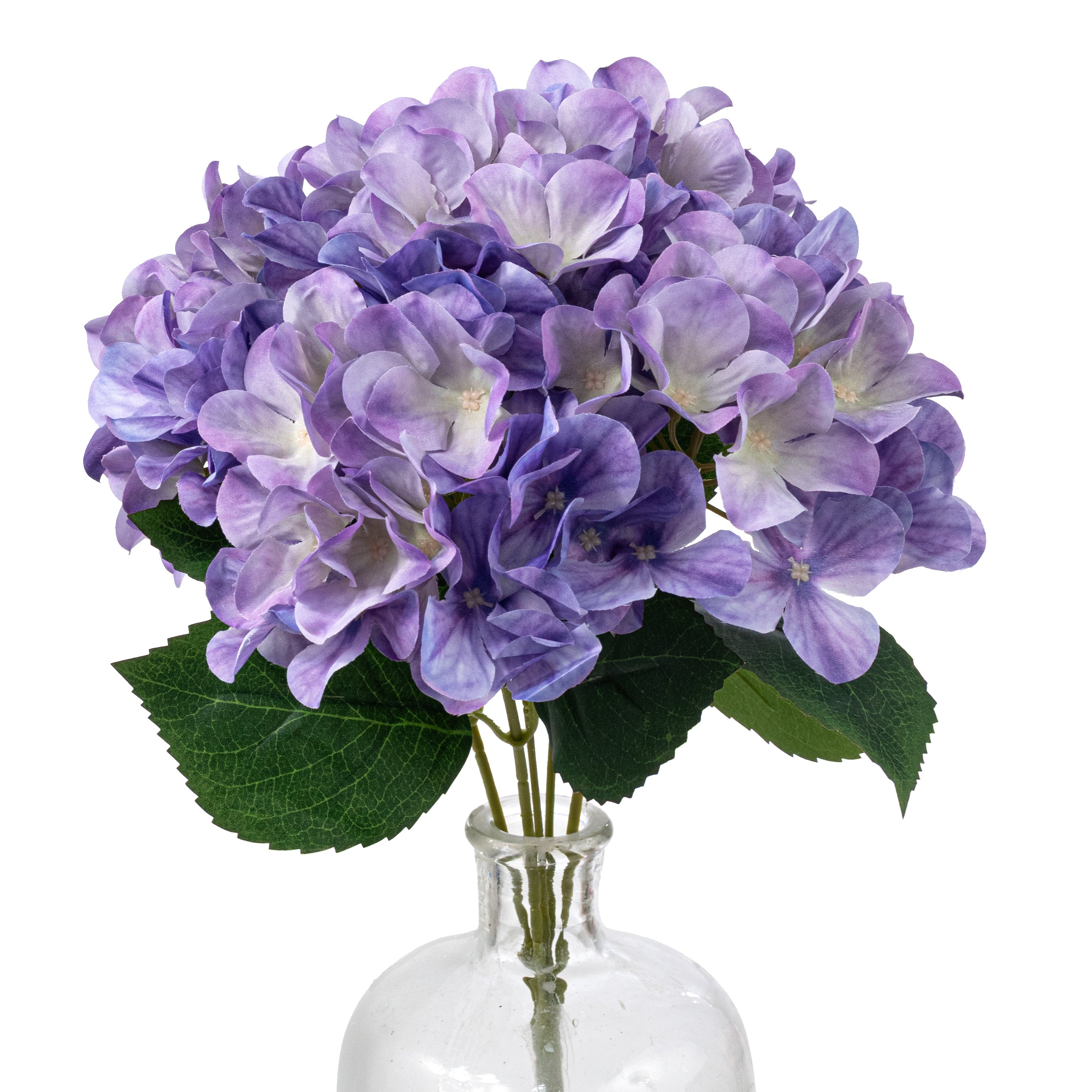16" Fabric Hydrangea Bush: Lavender (5 Stem)
