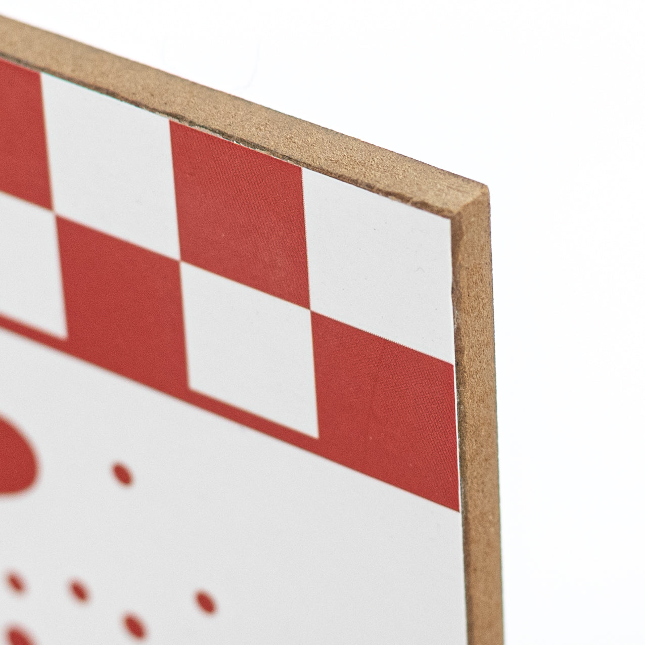12" Wooden Sign: Red & White Check Love
