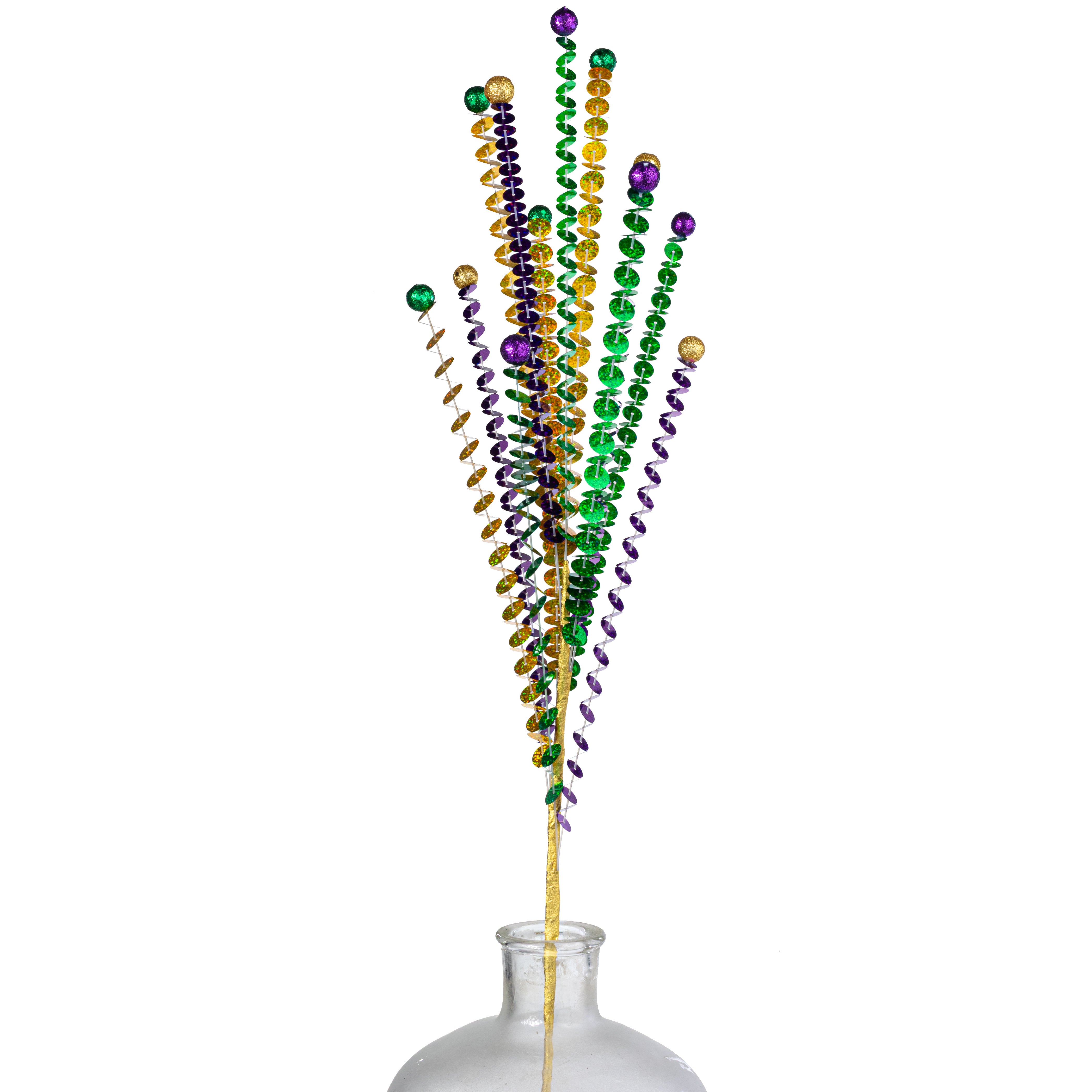 33" Sequins & Glitter Balls Spray: Mardi Gras