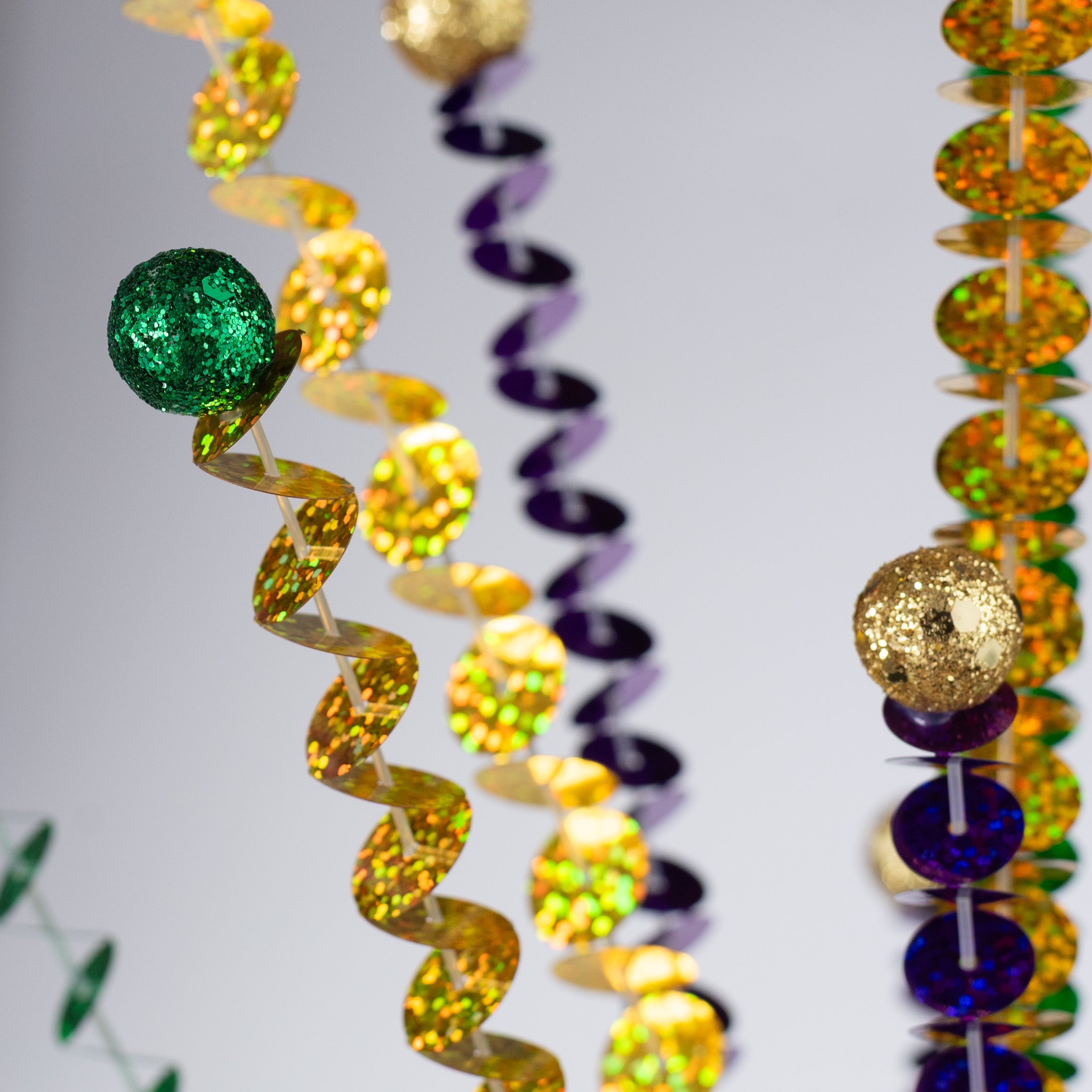 33" Sequins & Glitter Balls Spray: Mardi Gras