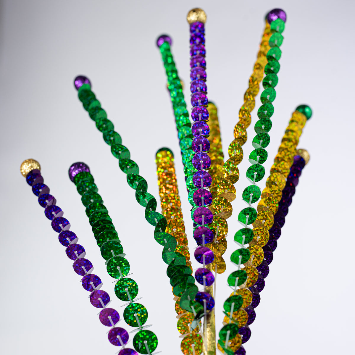 33" Sequins & Glitter Balls Spray: Mardi Gras