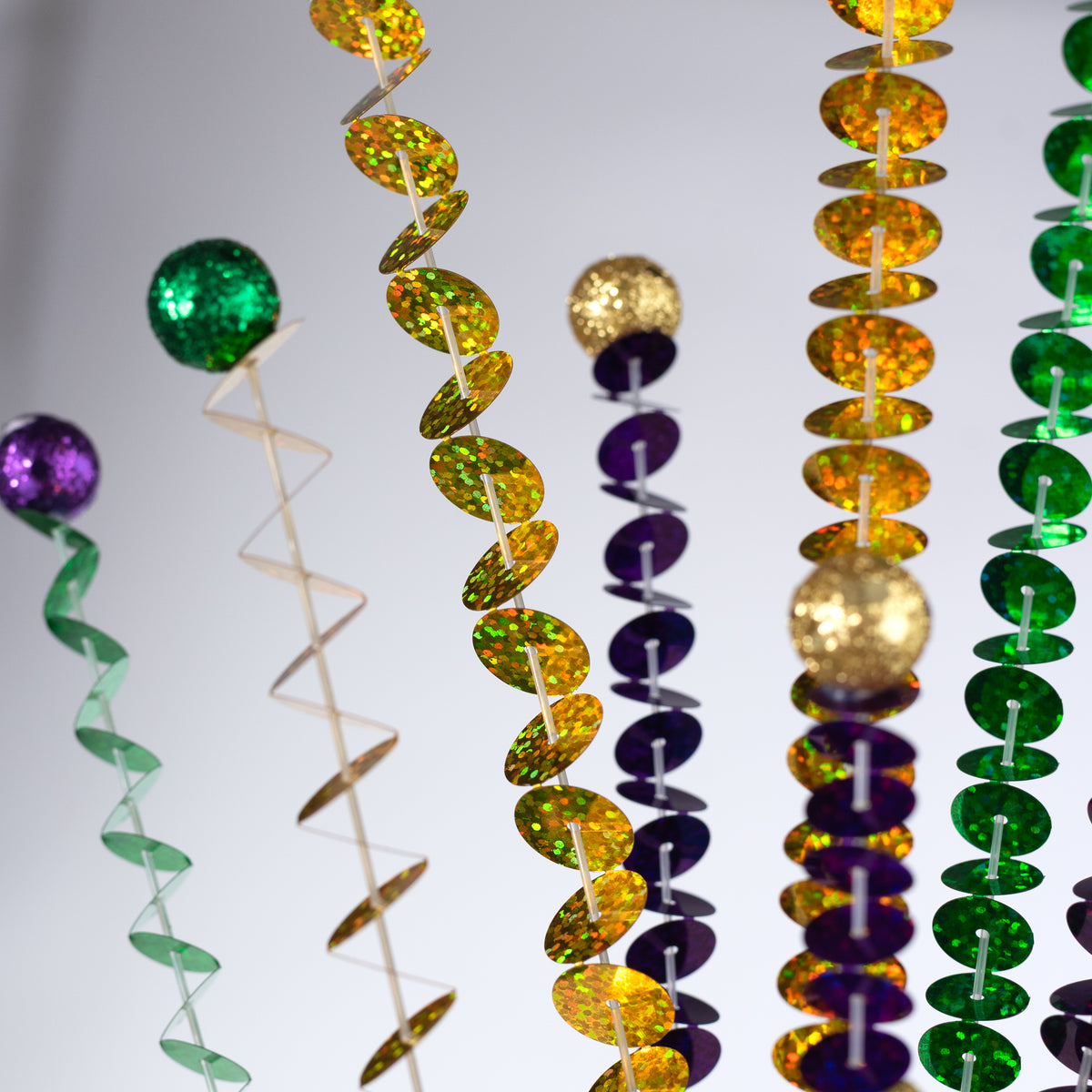 33" Sequins & Glitter Balls Spray: Mardi Gras