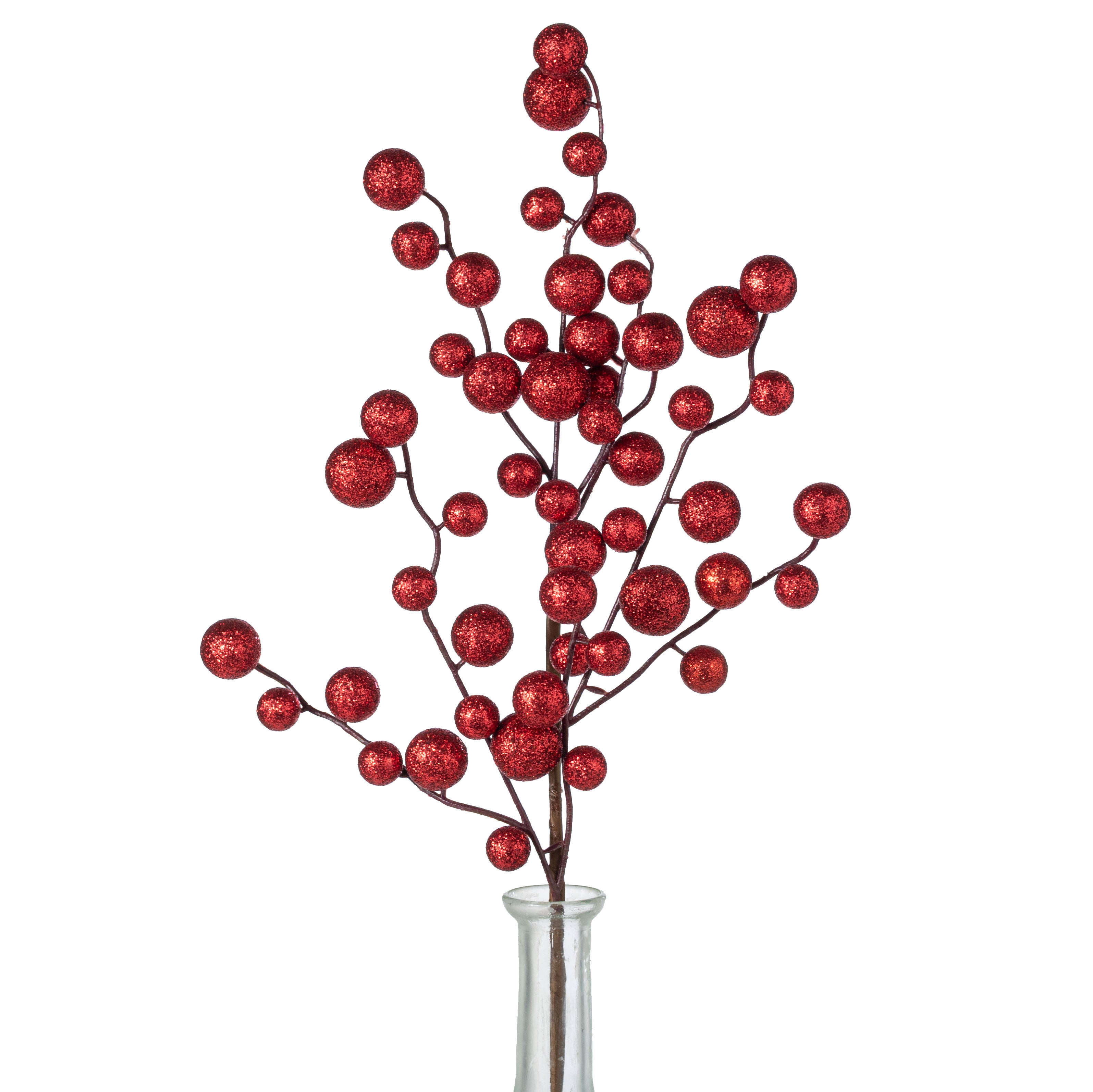 17" Mixed Glitter Ball Pick: Red