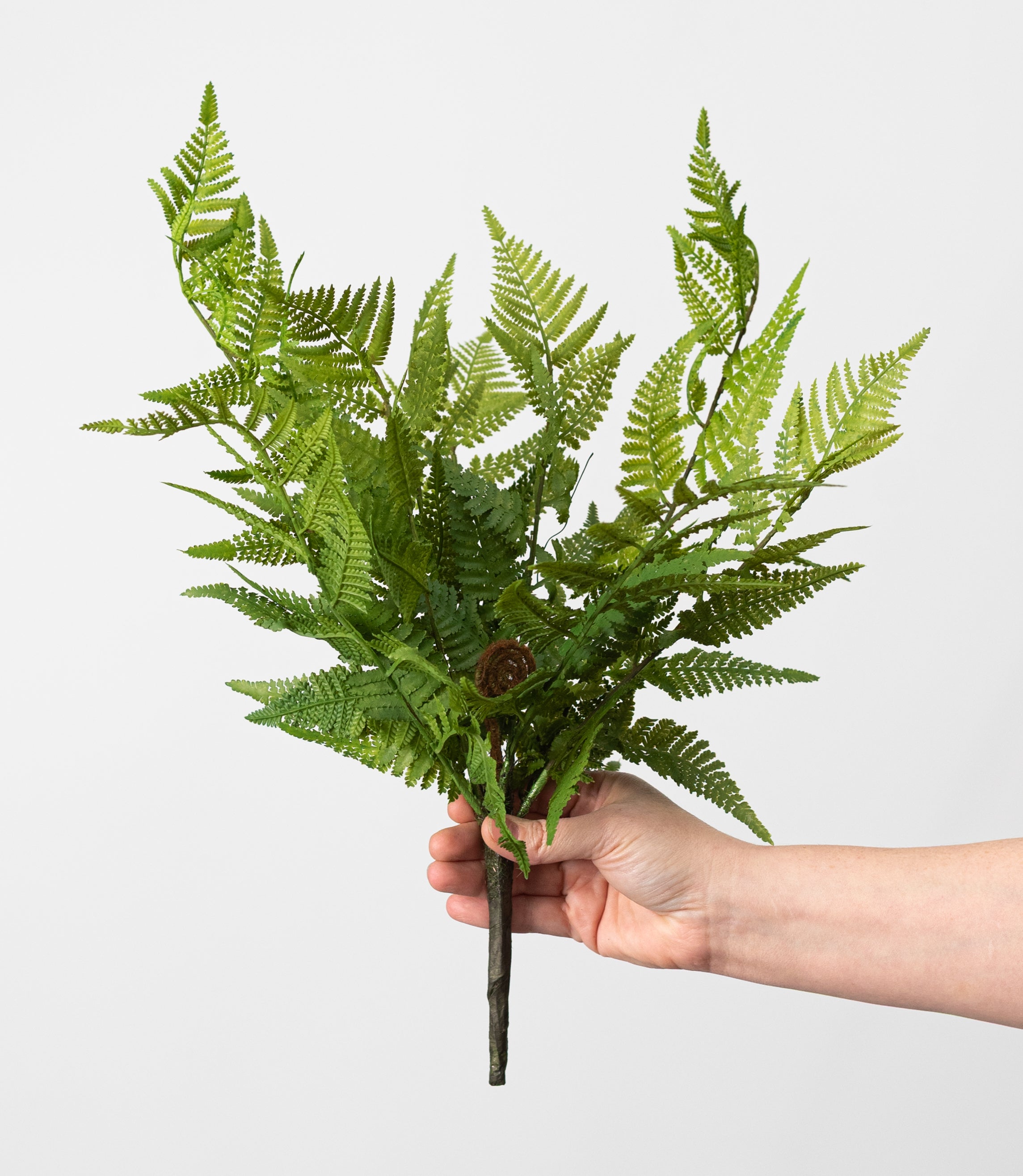 19" Artificial Fern & Frond Bush: Green