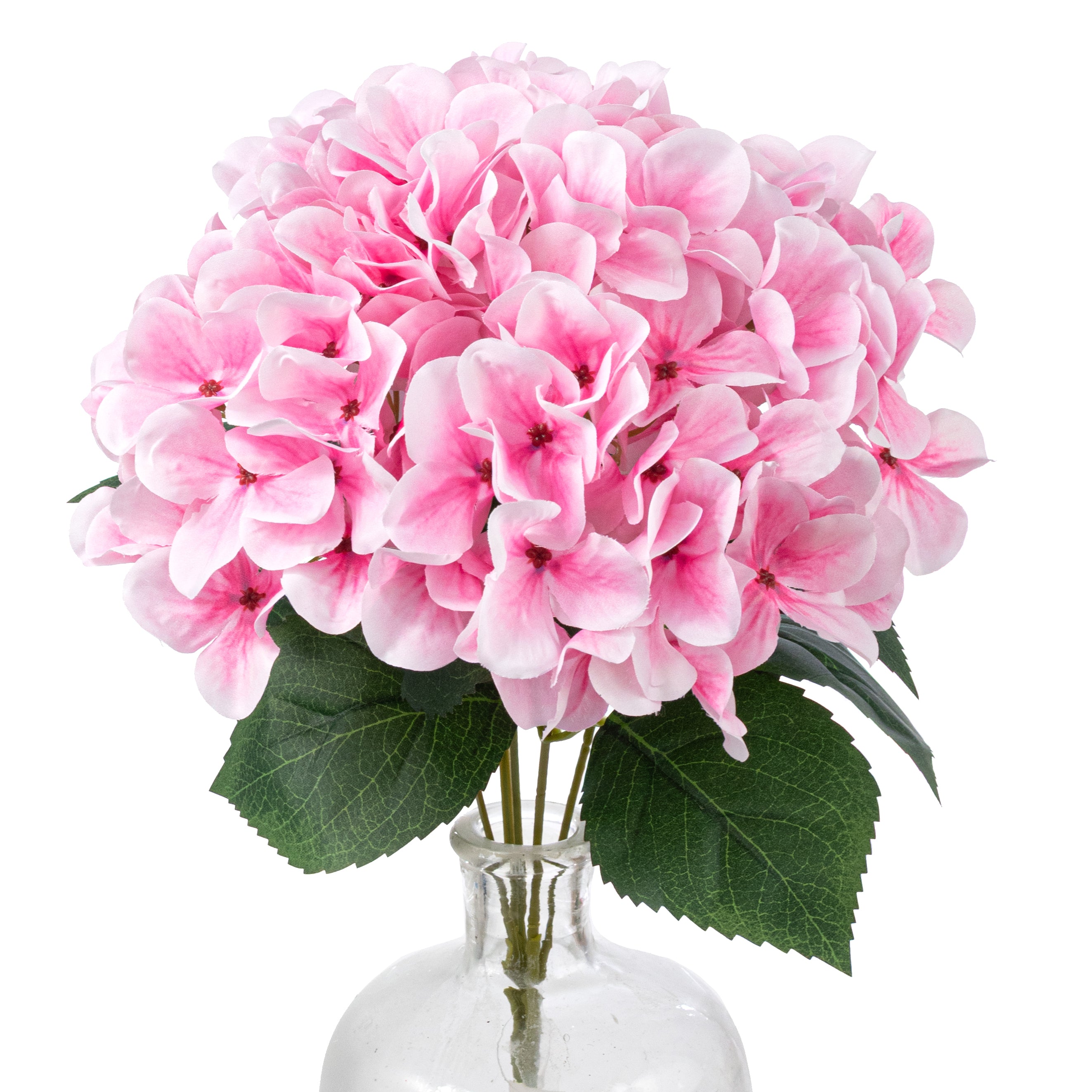 16" Fabric Hydrangea Bush: Pink (5 Stem)