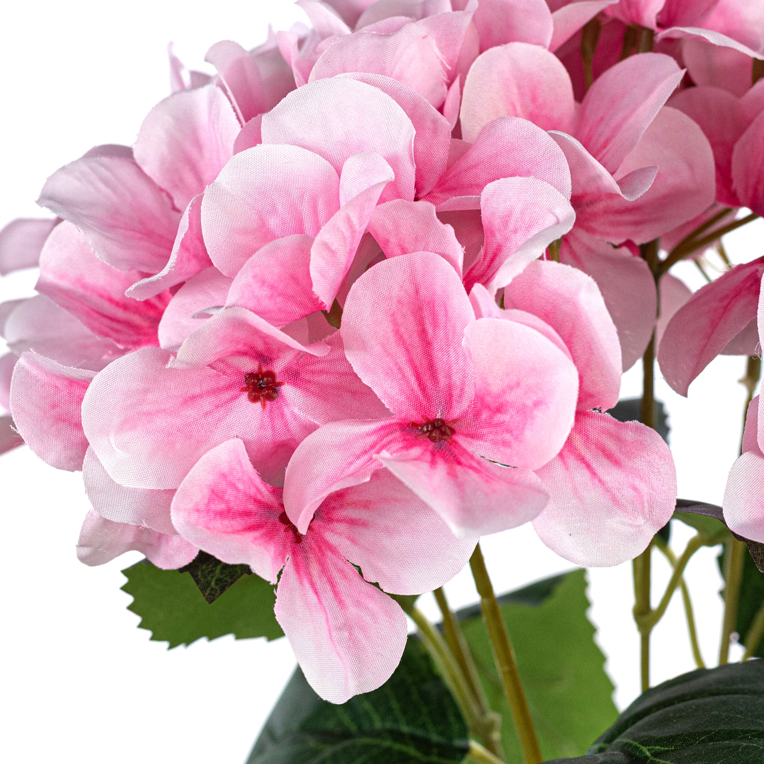 16" Fabric Hydrangea Bush: Pink (5 Stem)
