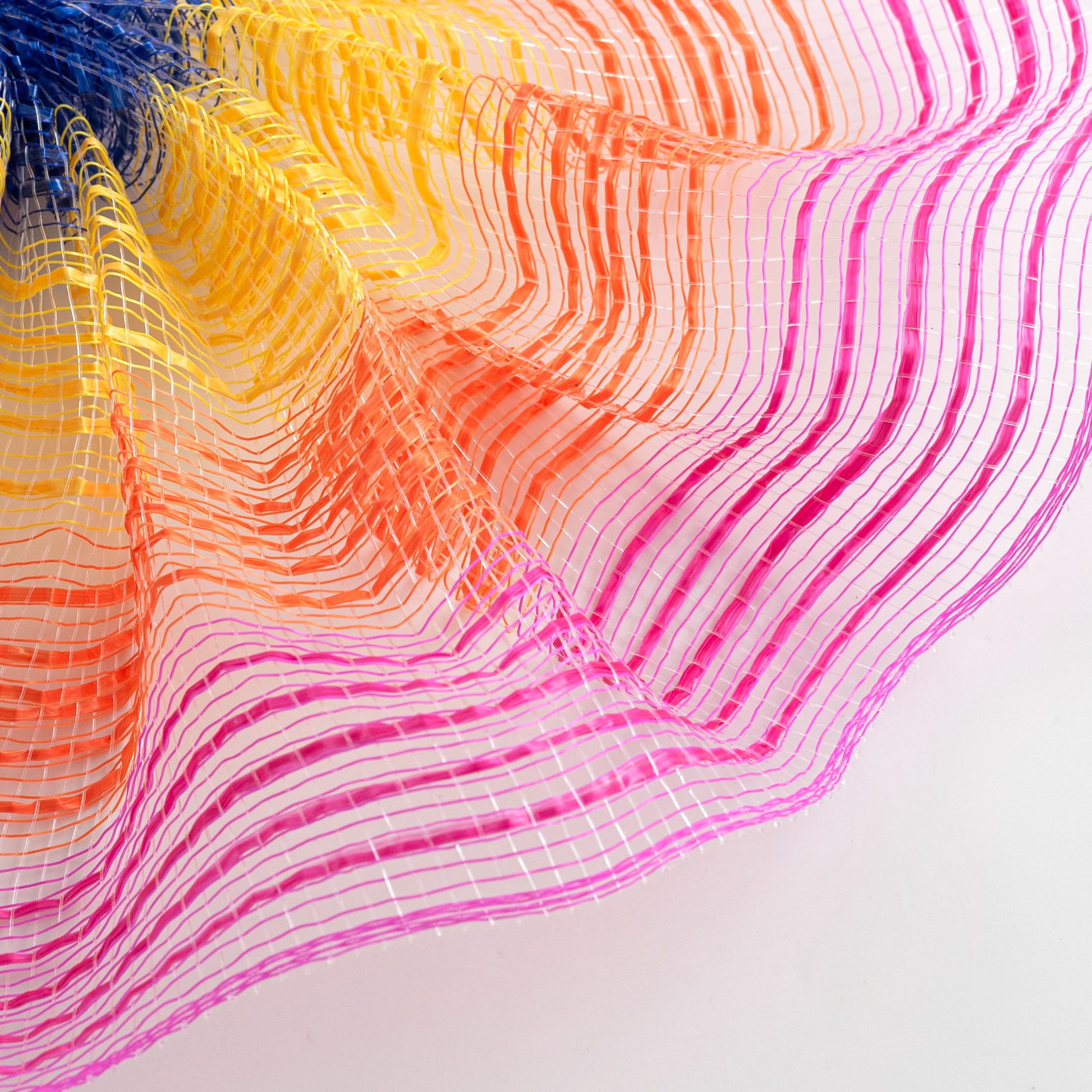 10" Vertical Wide Strip Mesh: Bright Rainbow Stripes