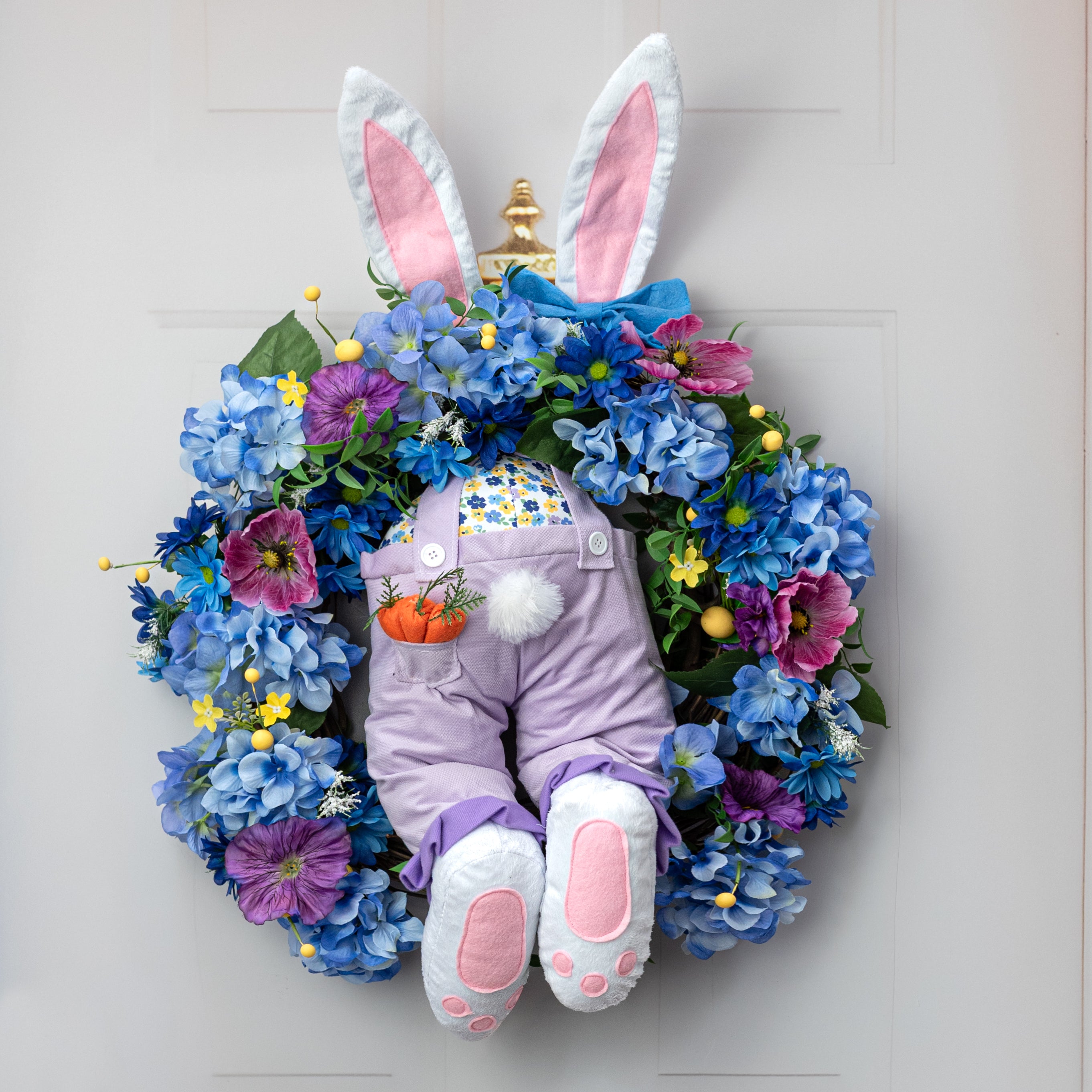 Plush Girl Bunny Wreath Decor Kit: Lavender (3 Pieces)