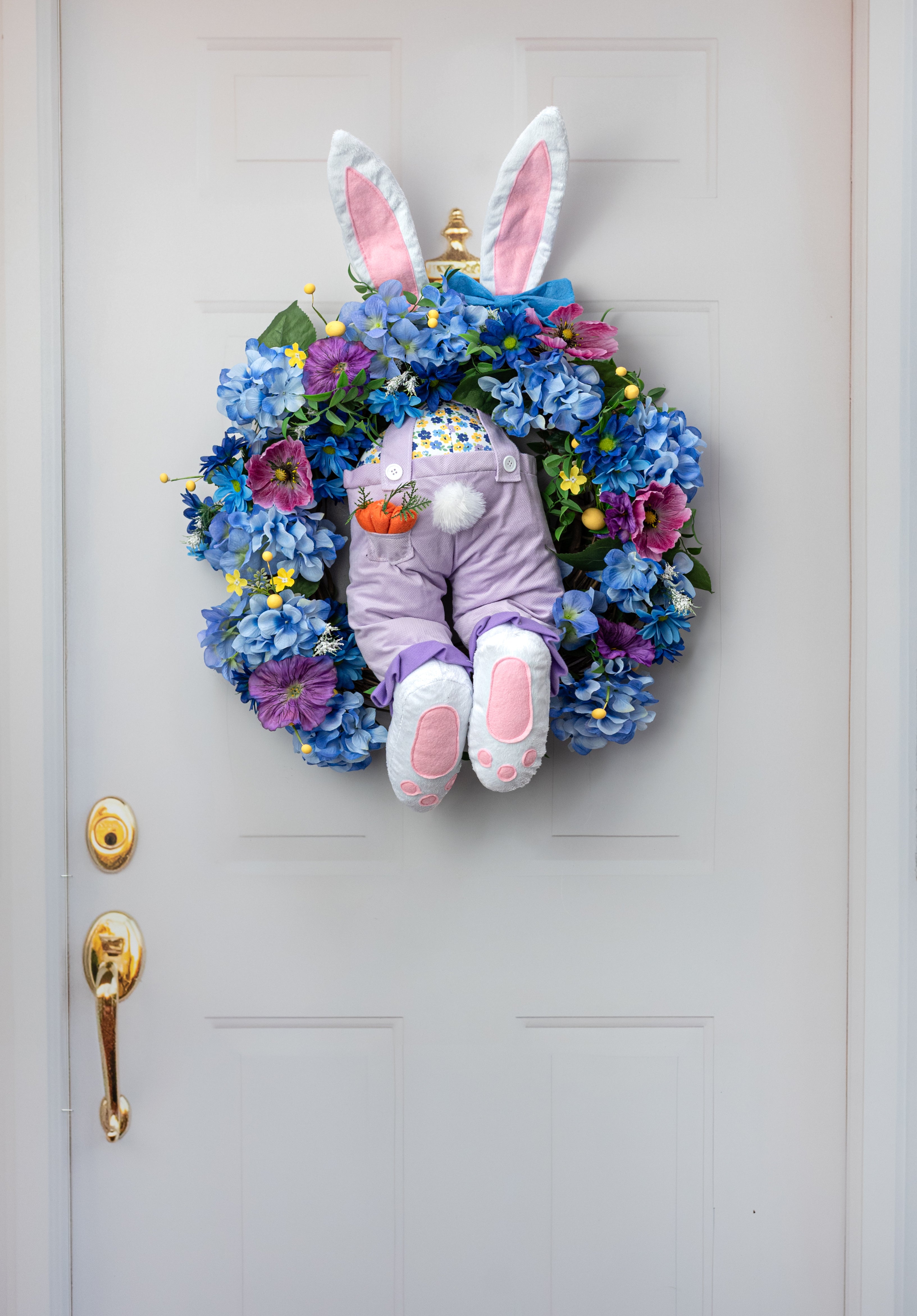 Plush Girl Bunny Wreath Decor Kit: Lavender (3 Pieces)