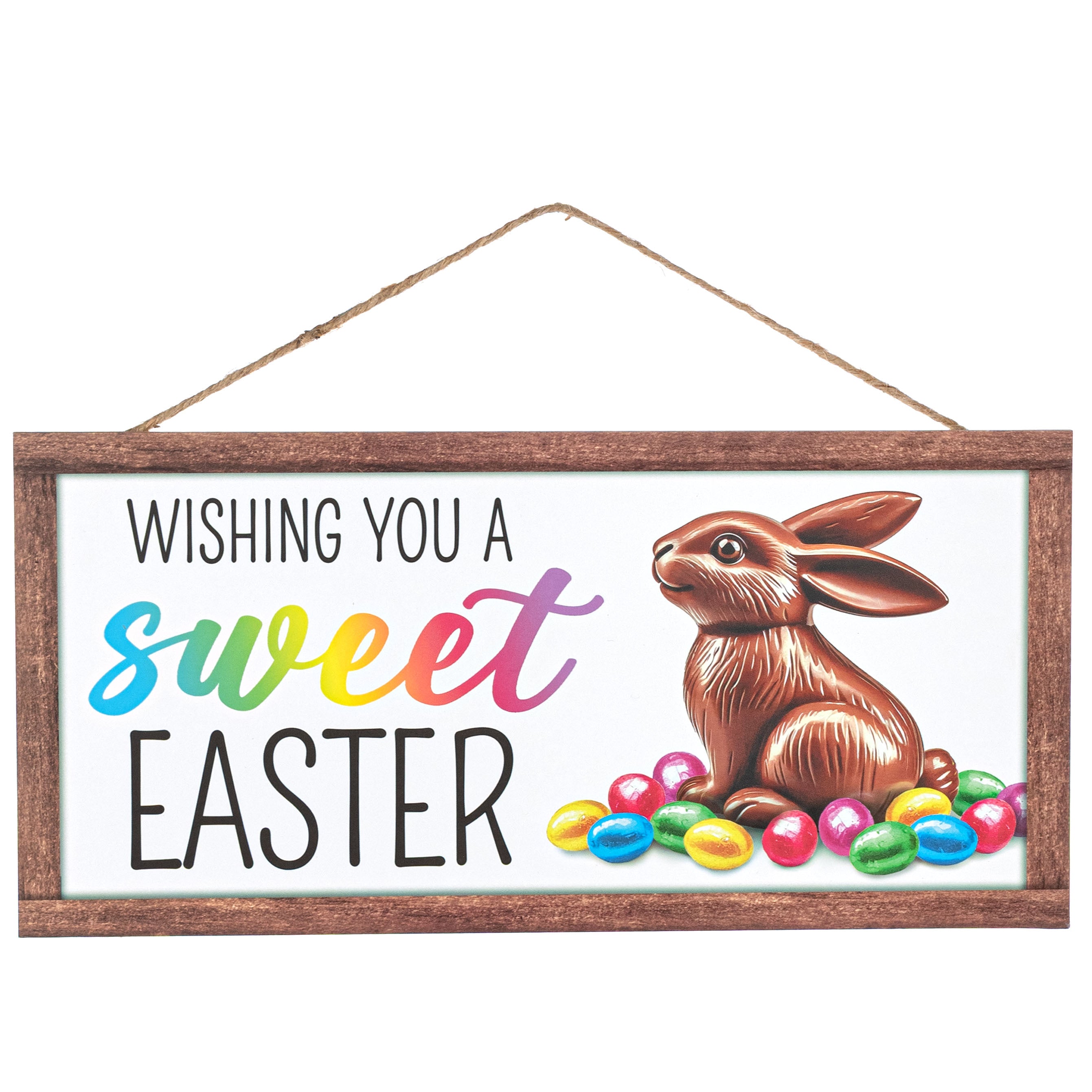 12" Wooden Sign: Sweet Easter Chocolate Bunny