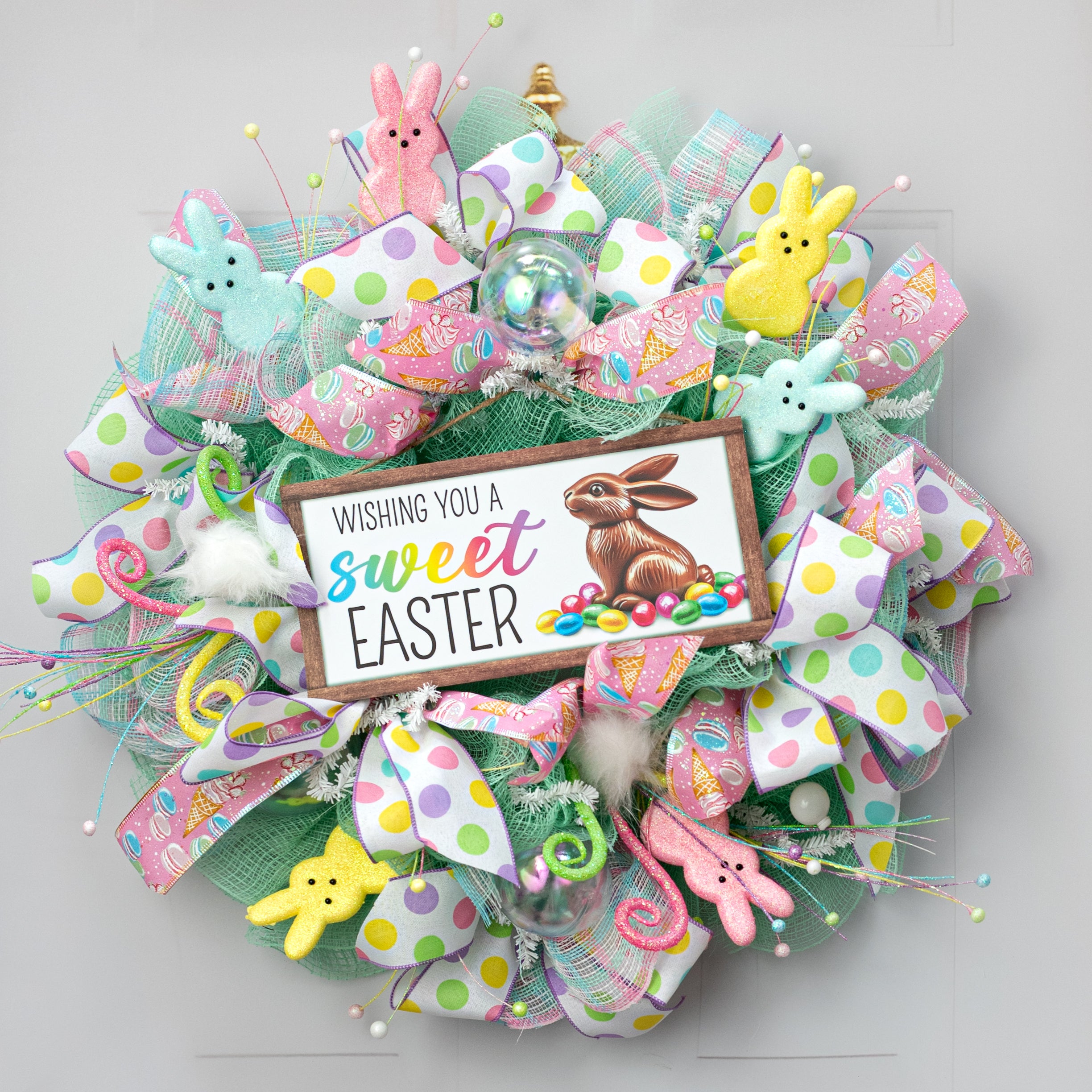 12" Wooden Sign: Sweet Easter Chocolate Bunny