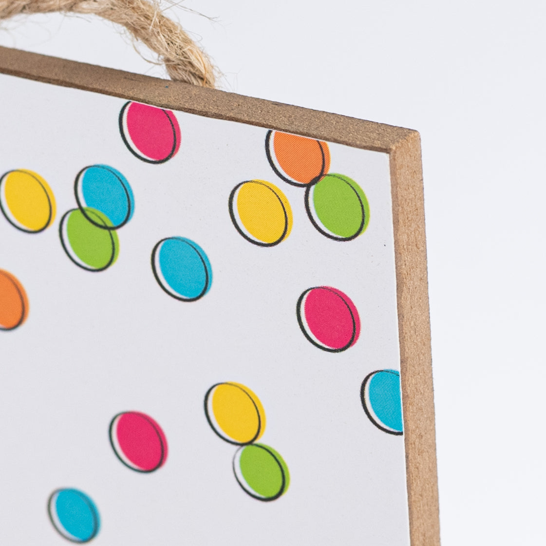 12" Wooden Sign: Hello and Welcome Polka Dots