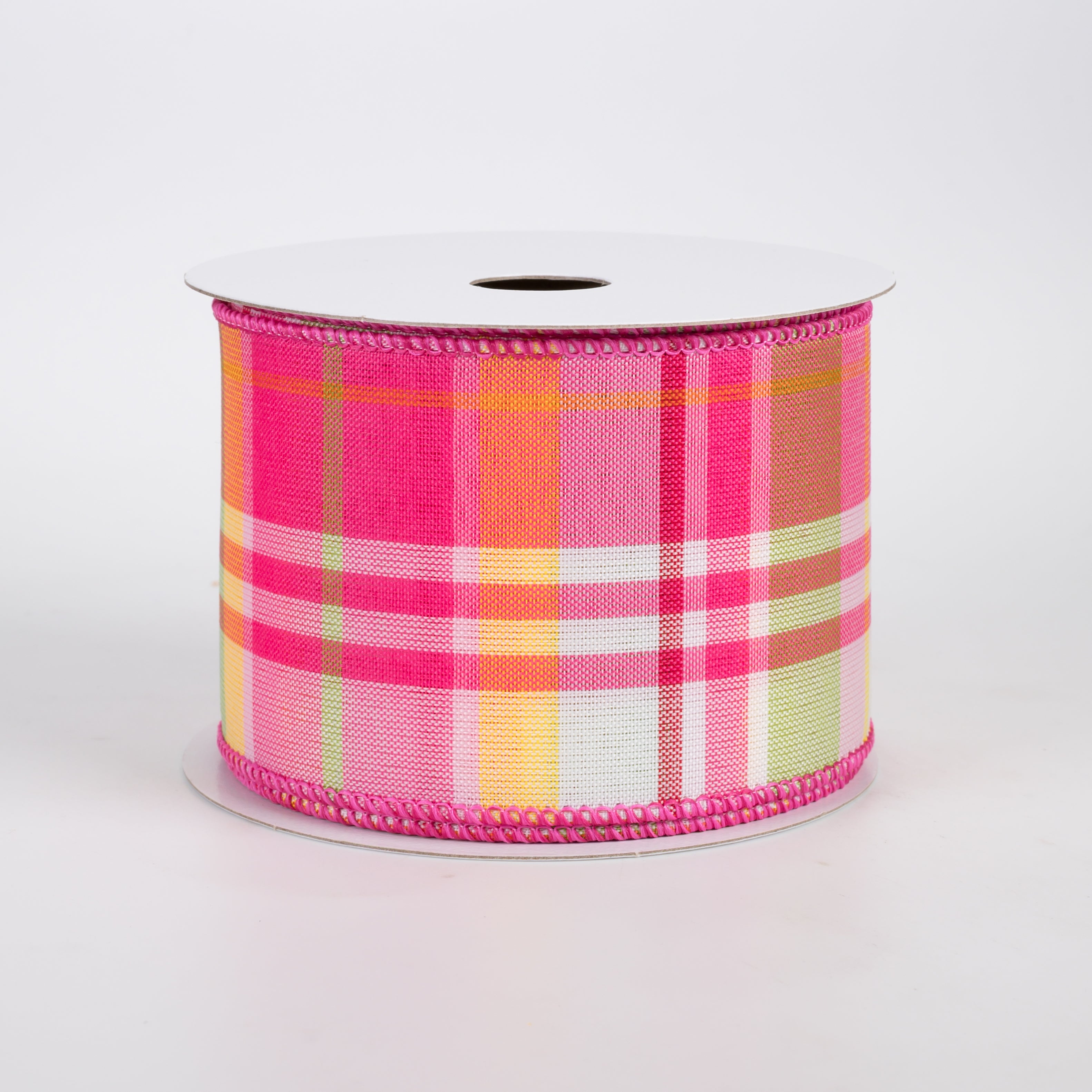 2.5" Posey Plaid Ribbon: Hot Pink Brights (10 Yards)