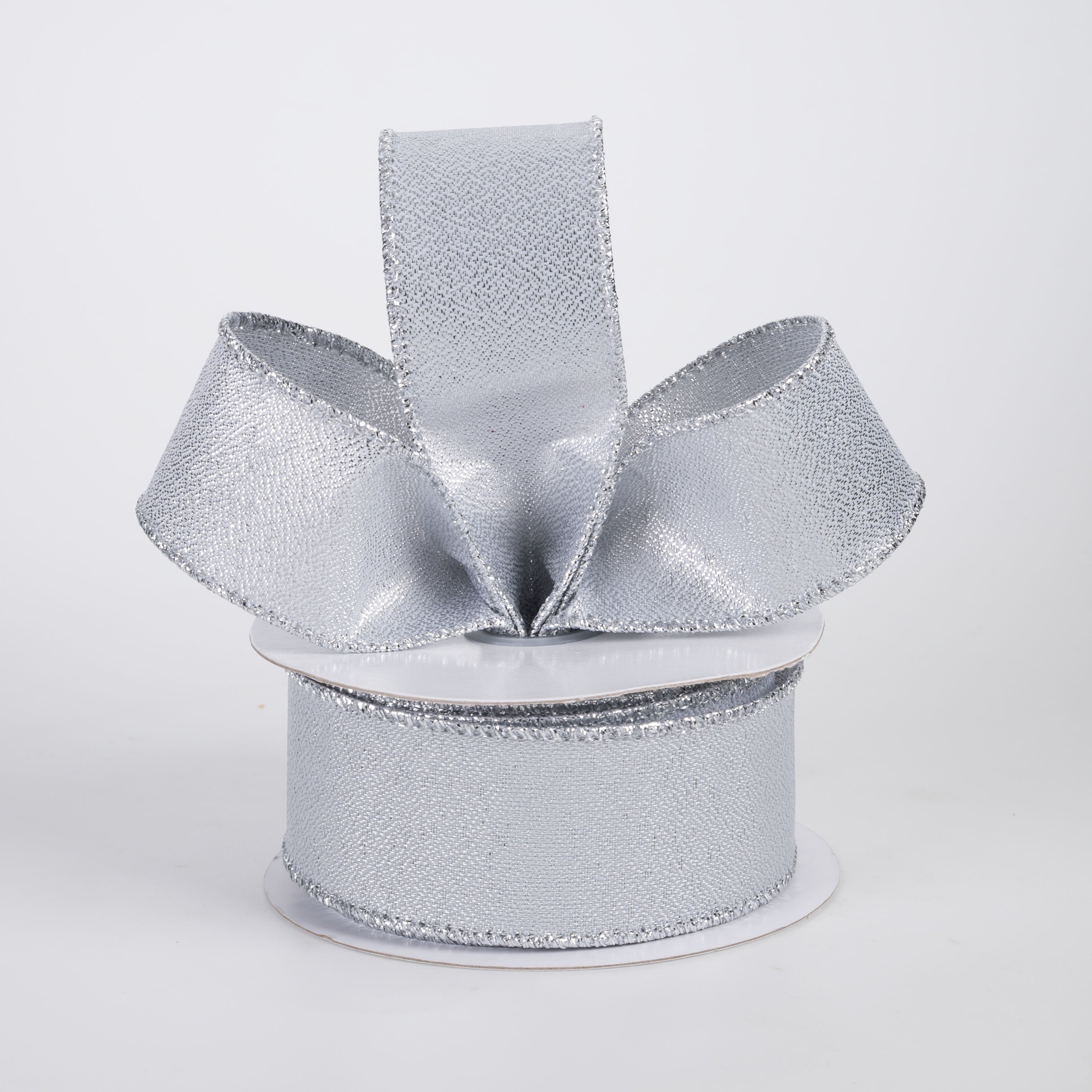 1.5" Metallic Satin Ribbon: Silver (10 Yards)