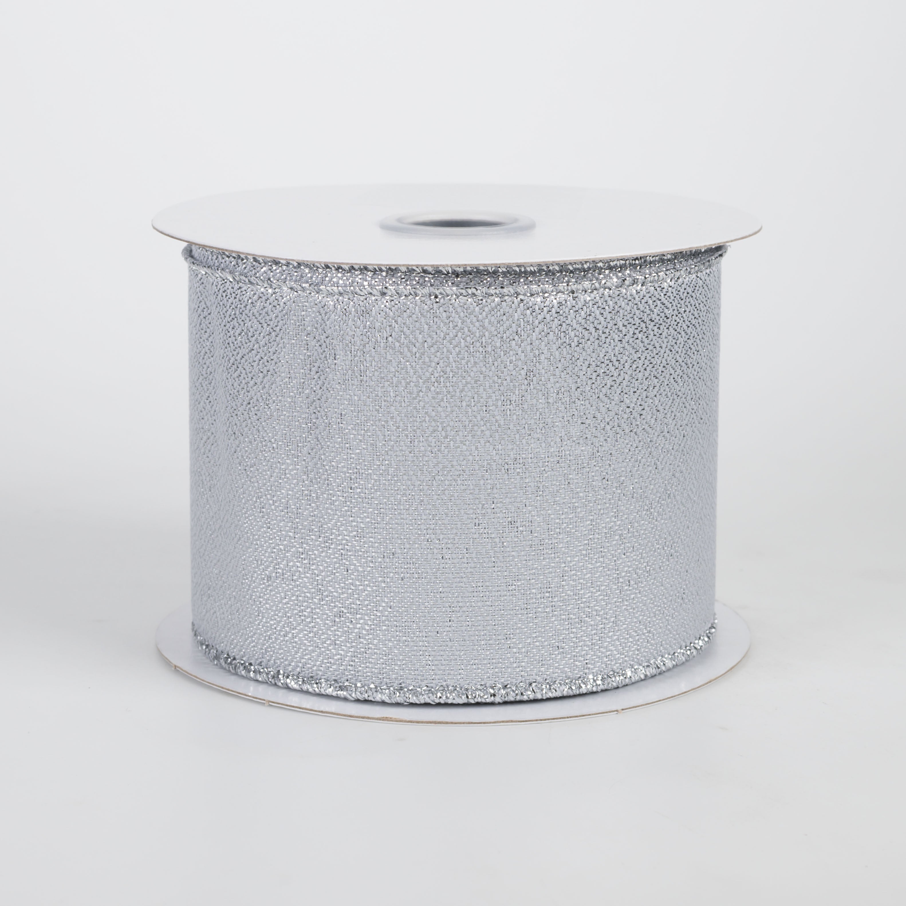 2.5" Metallic Satin Ribbon: Silver (10 Yards)