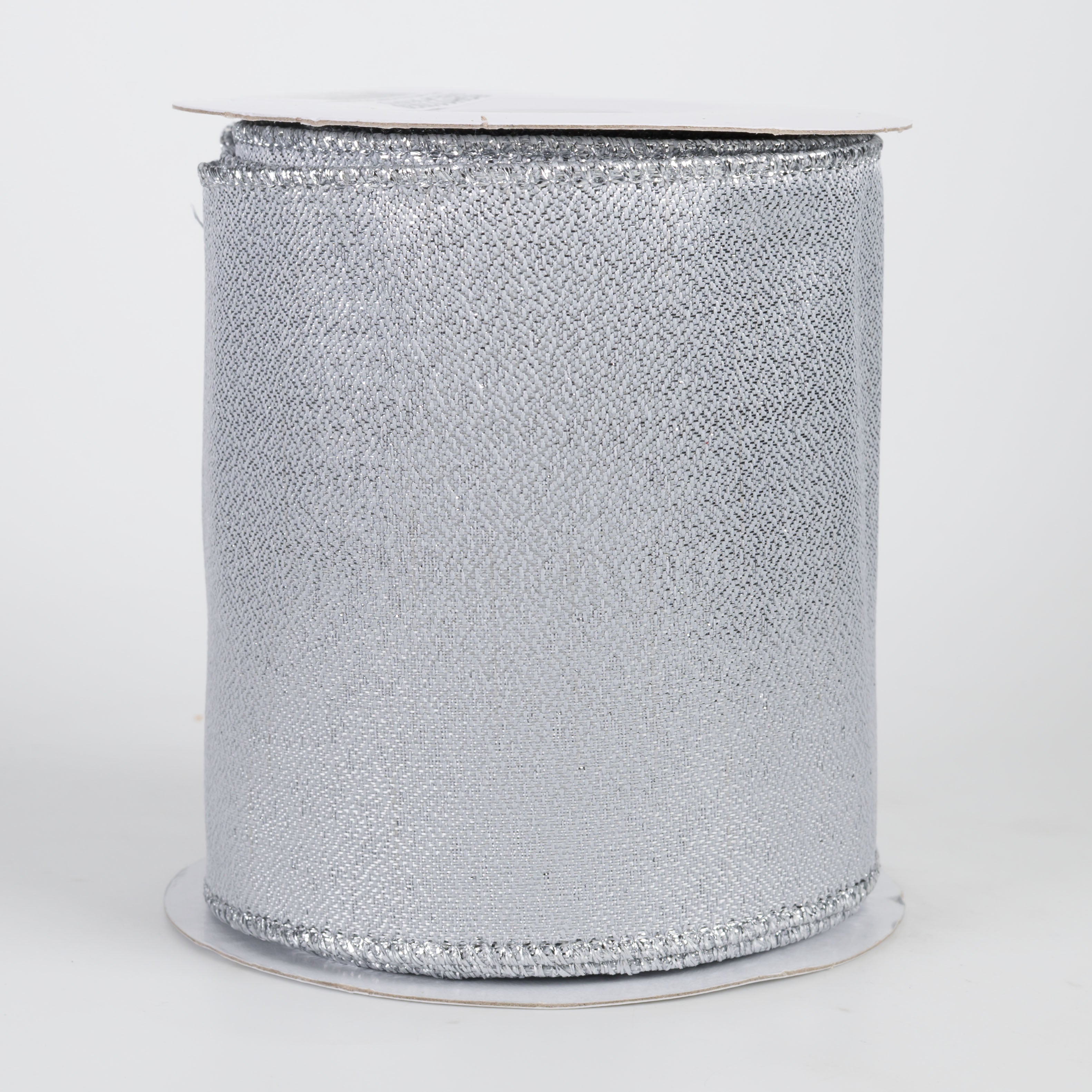 4" Metallic Satin Ribbon: Silver (10 Yards)