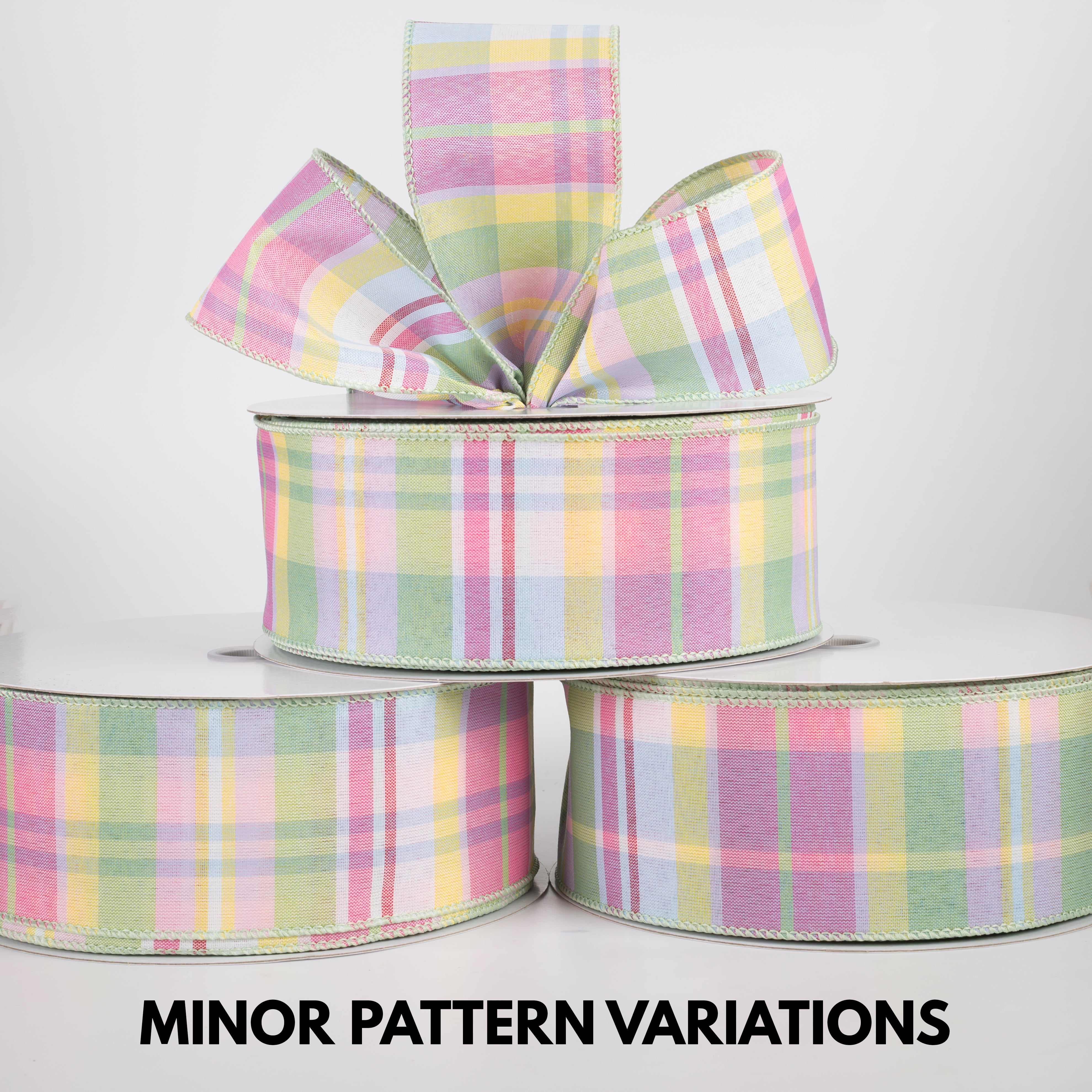 2.5" Posey Plaid Ribbon: Light Yellow Spring (50 Yards)