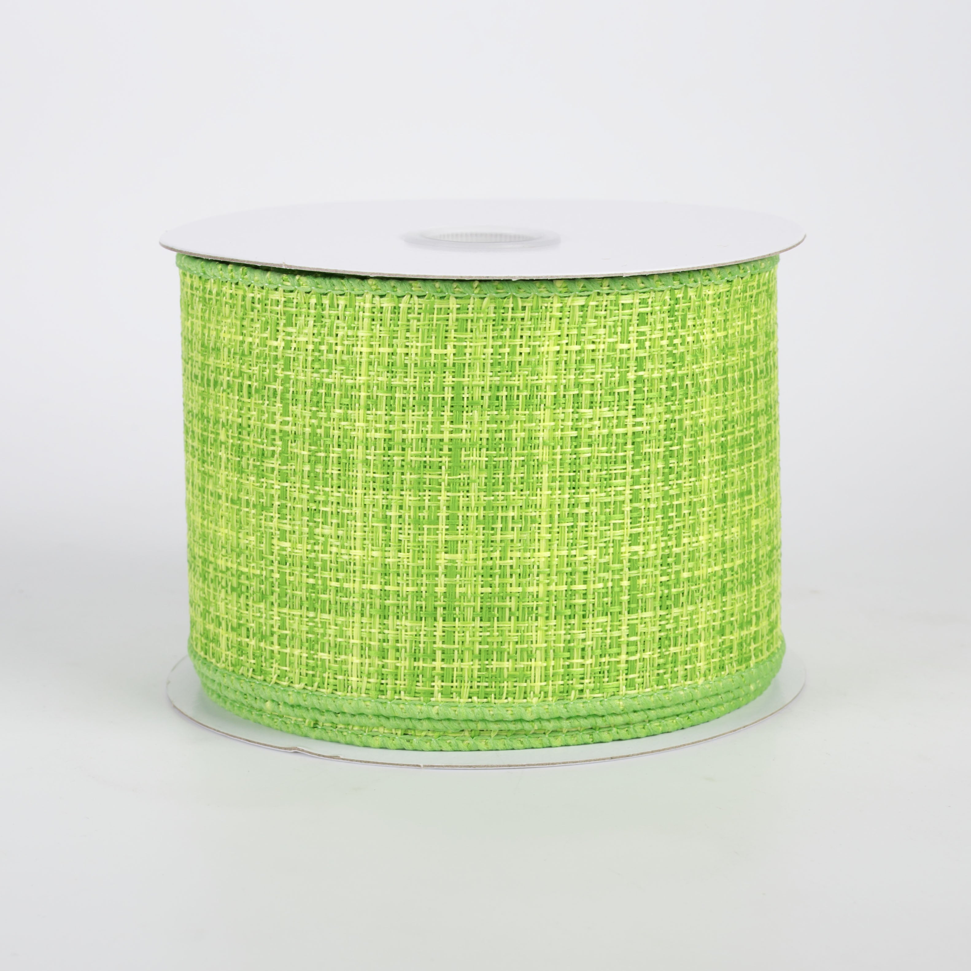 2.5" Two-Tone Tweed Ribbon: Lime & Apple (10 Yards)