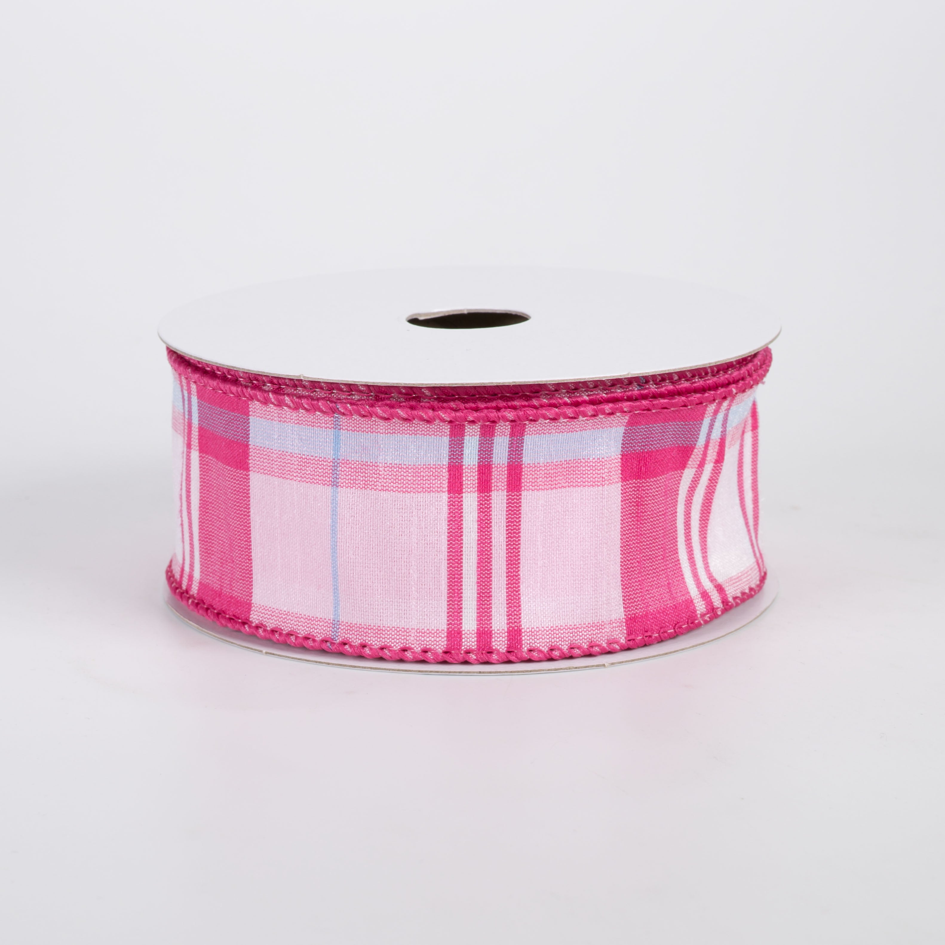 1.5" Lindy Plaid Ribbon: Shades of Pink (10 Yards)