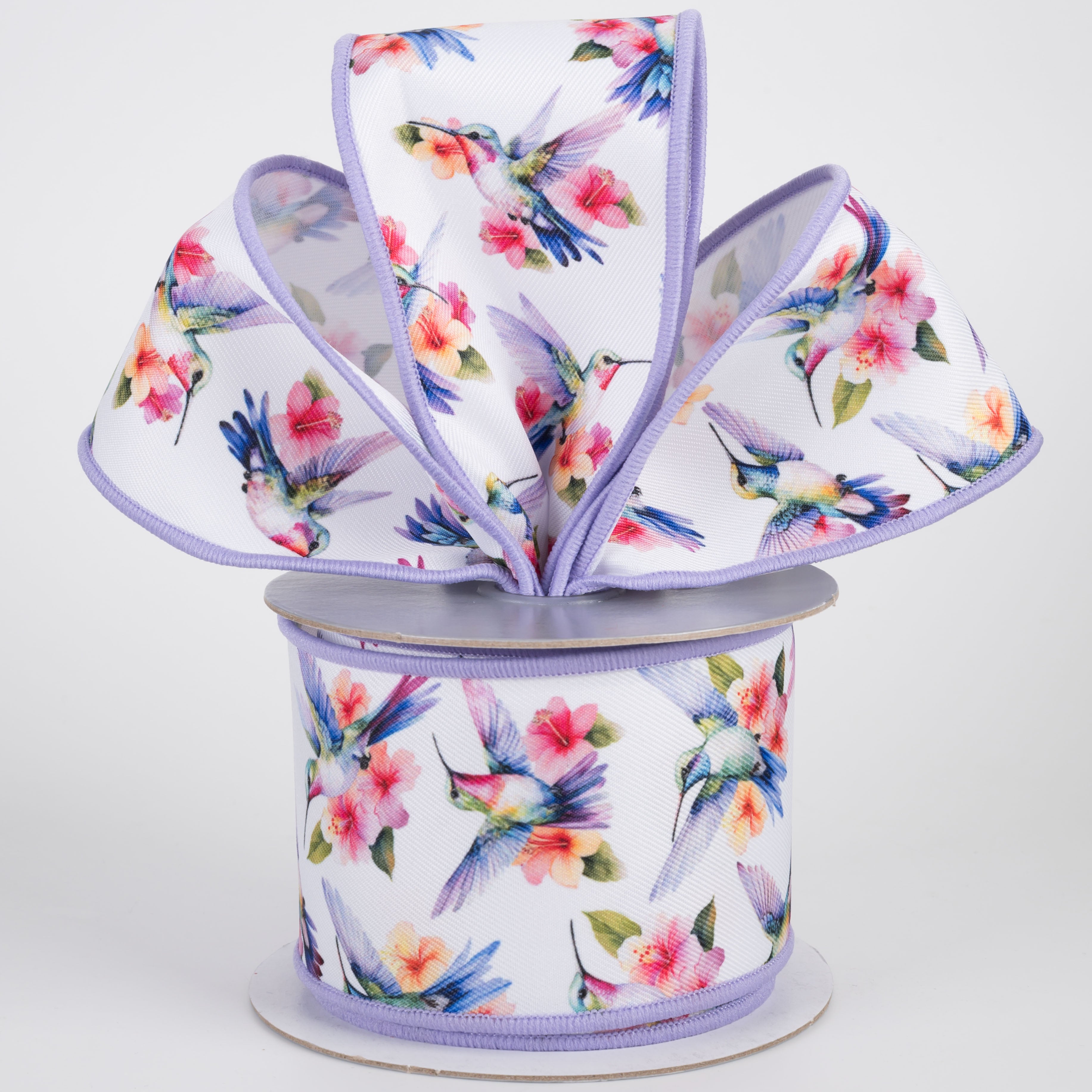 2.5" Brilliance Digital Print Hummingbirds & Flowers Ribbon (10 Yards)
