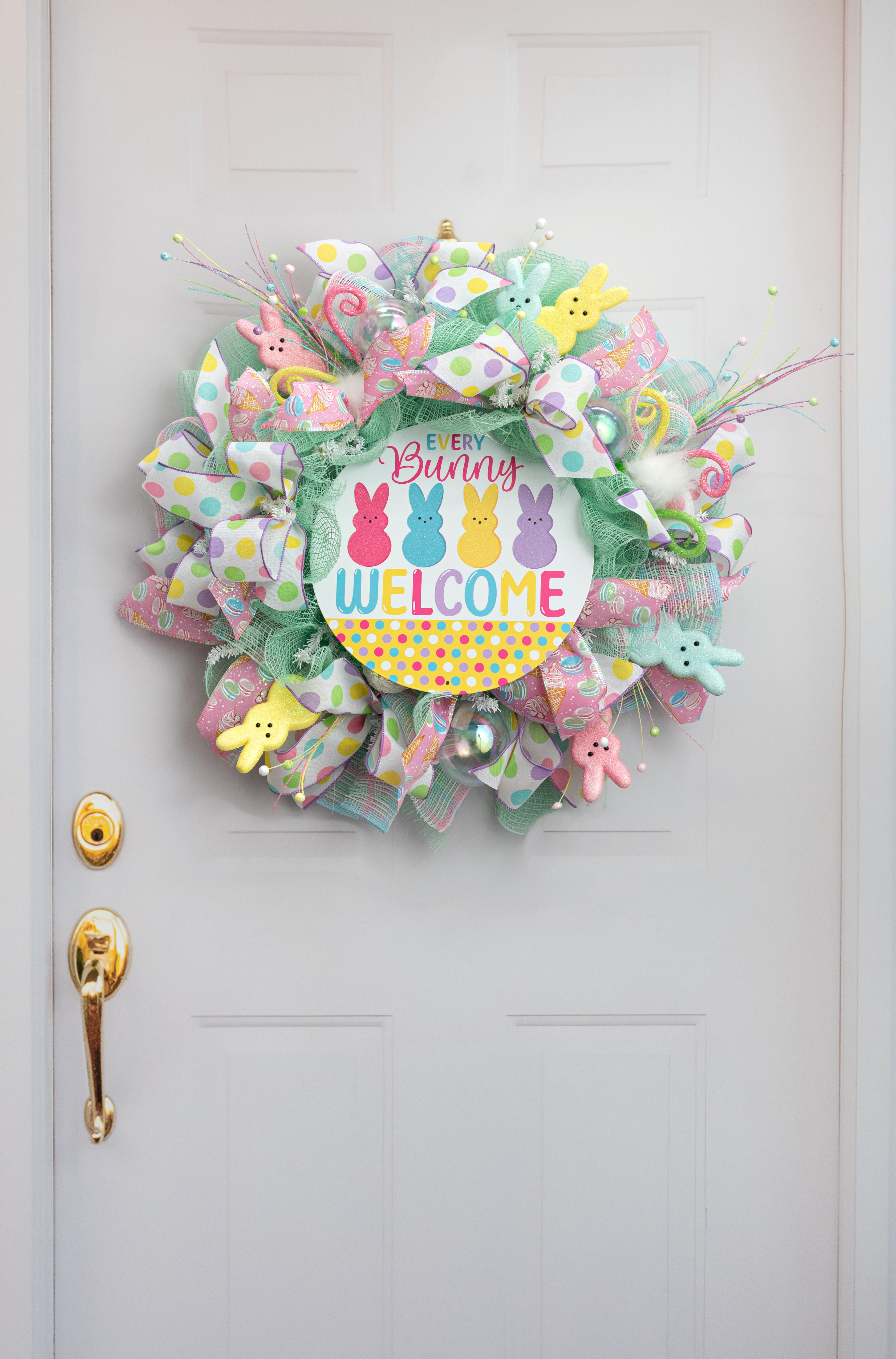 12" Round Metal Sign: Every Marshmallow Bunny Welcome