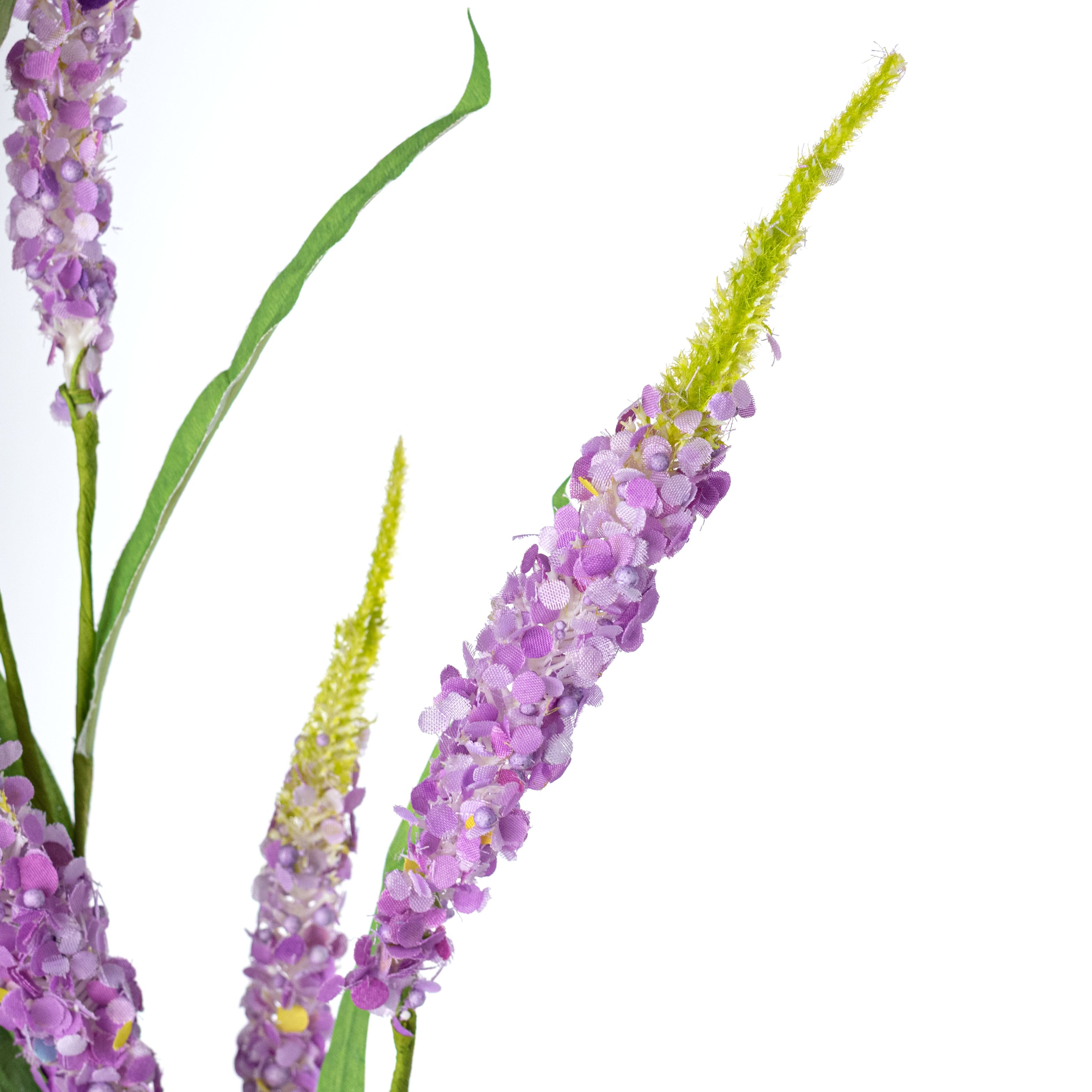 33" Beaded Salvia Flowers Spray: Lavender & Green