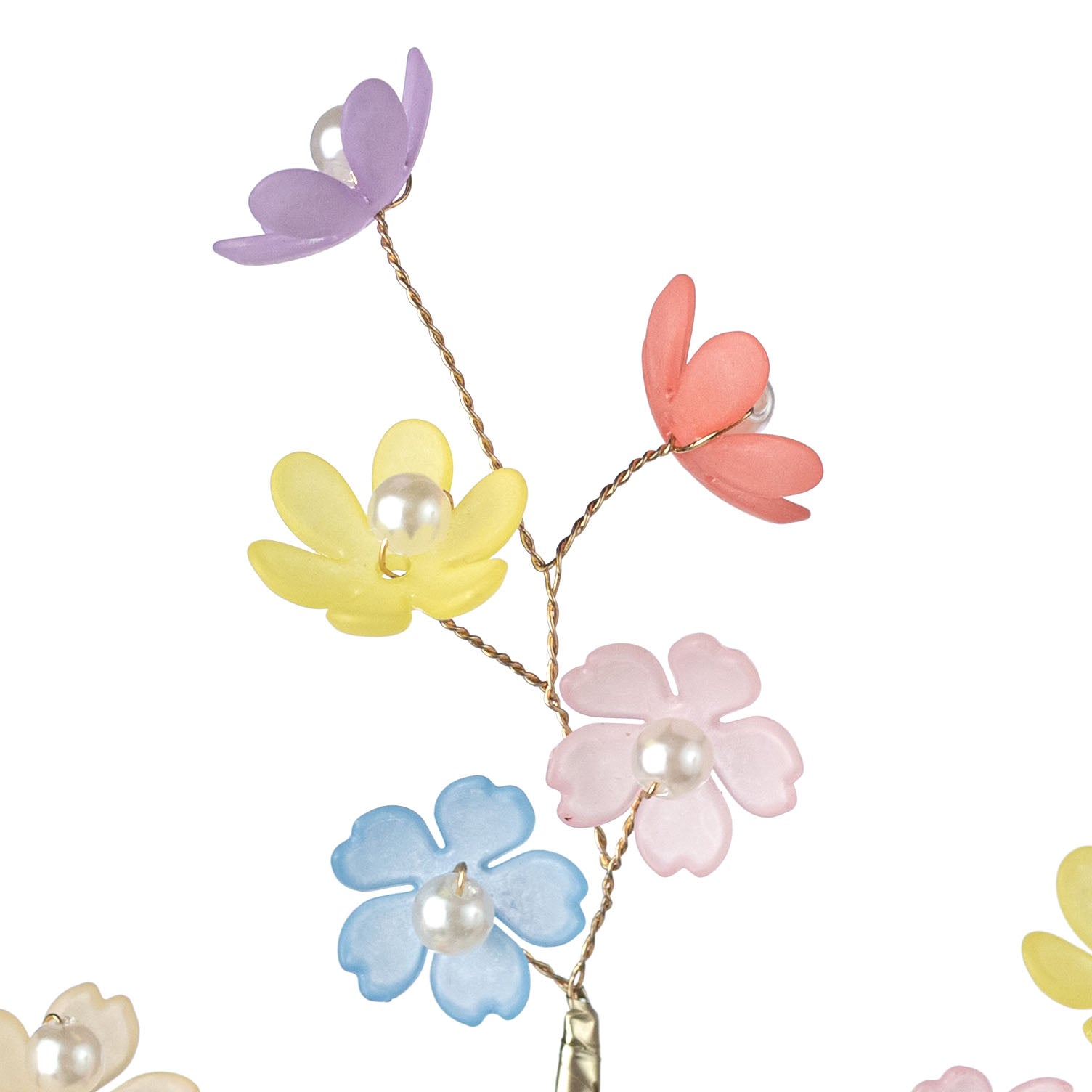 15" Acrylic & Pearl Flowers Pick: Pastels