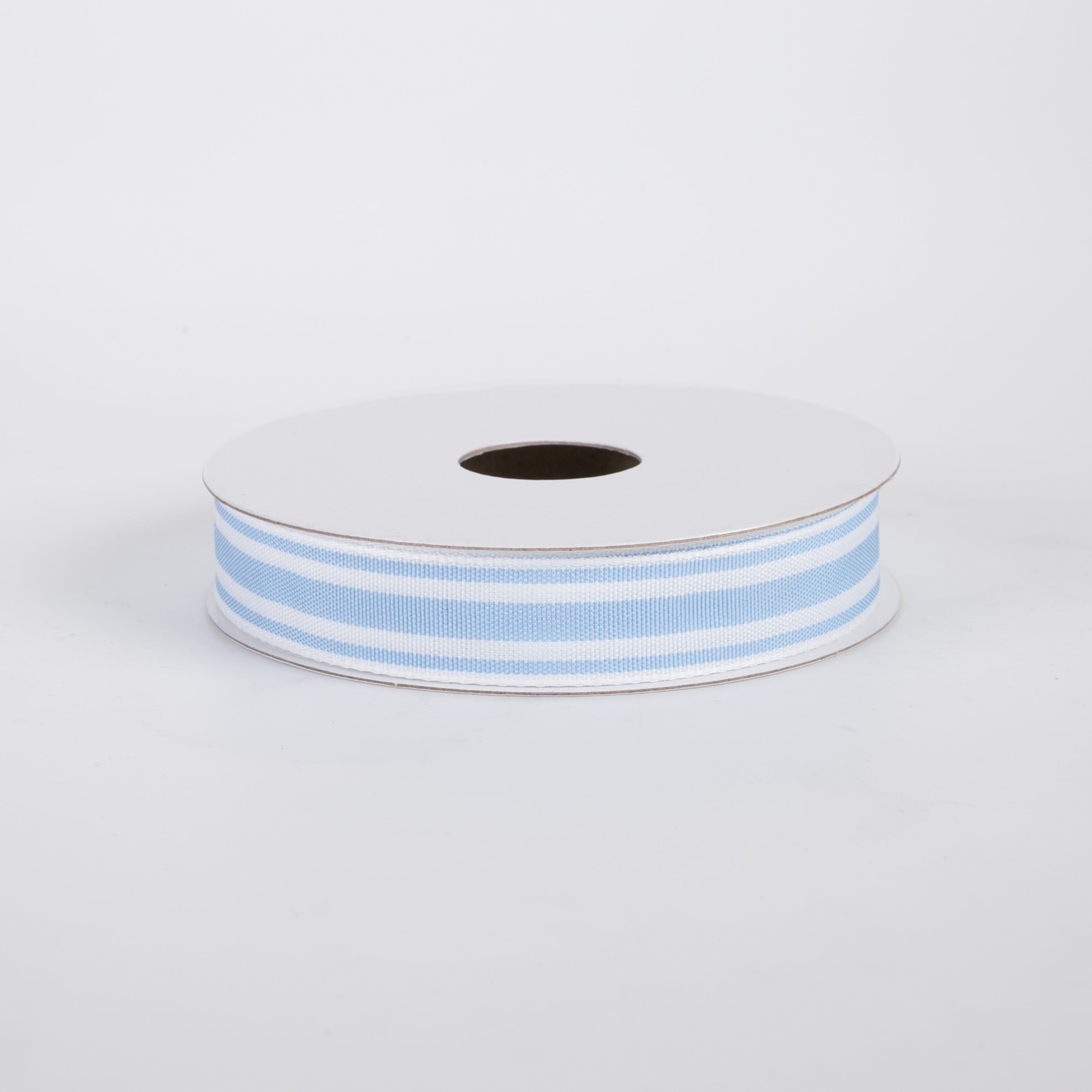 5/8" Unwired Ticking Stripes Ribbon: Blue & White (10 Yards)