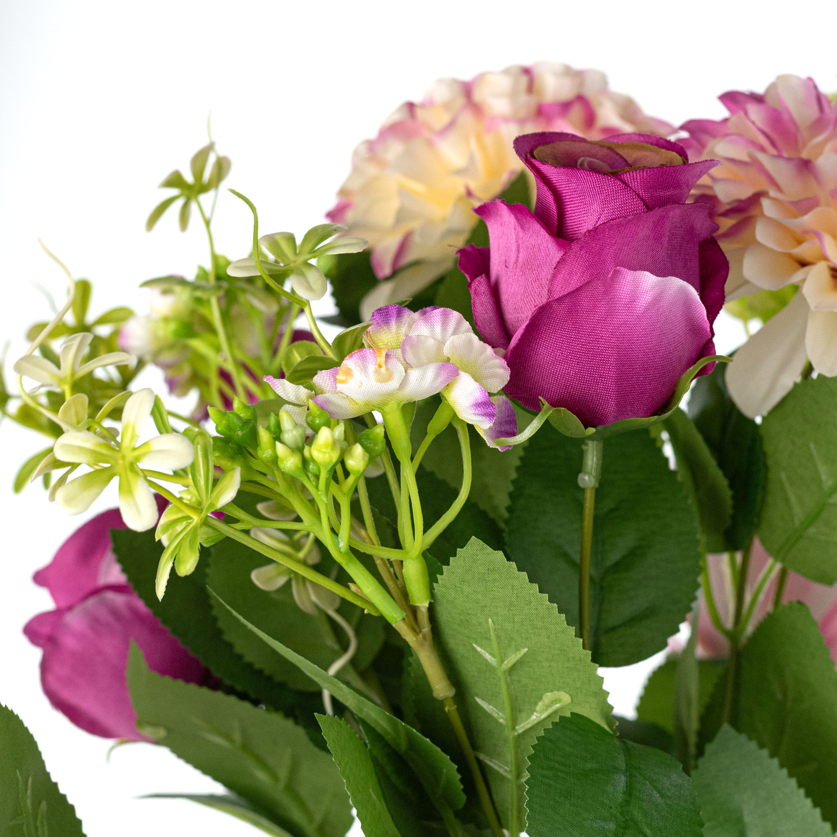 20" Zinnias, Magnolias & Roses Bush: Mauve (12 Stem)