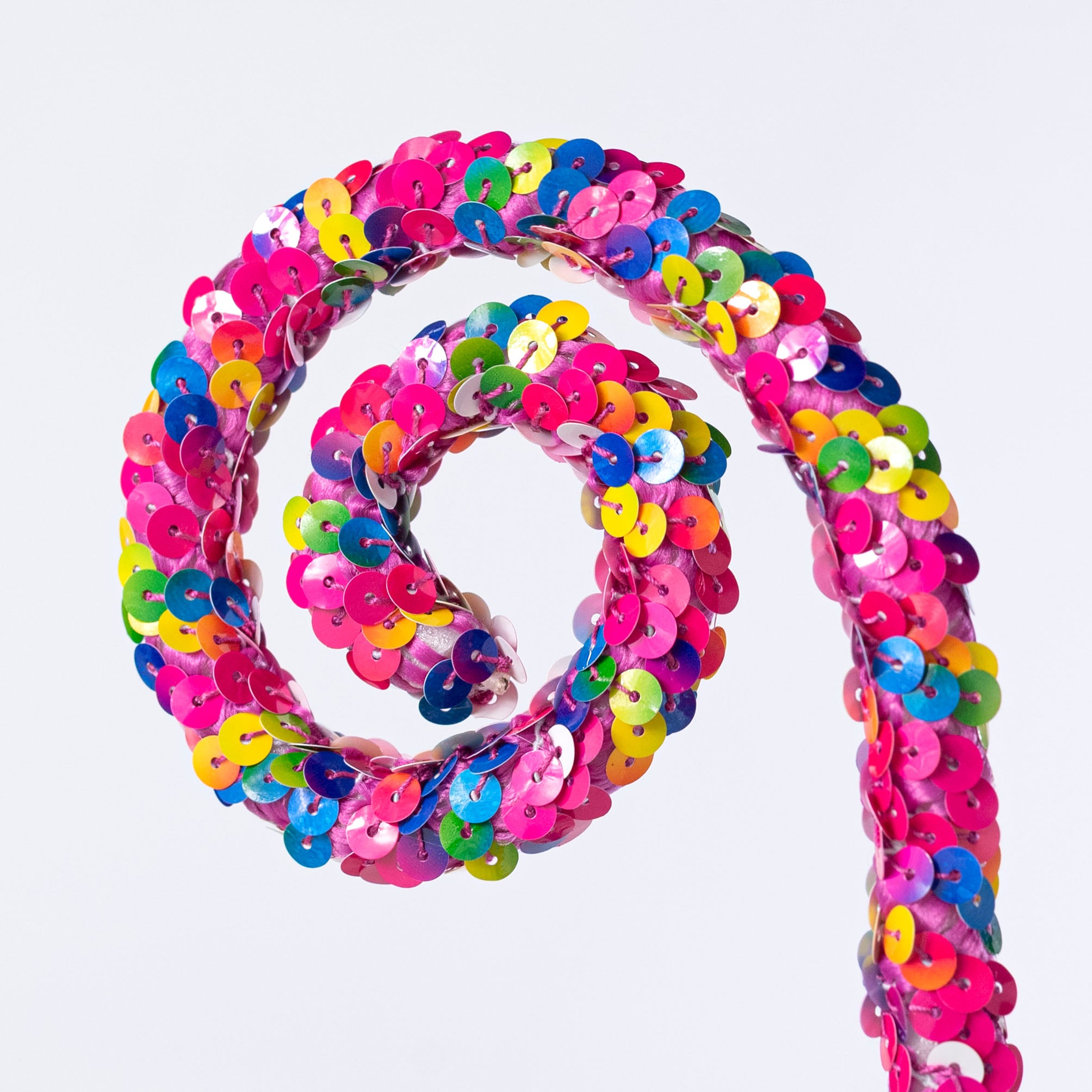 27" Sequin Coil Curls Spray: Bright Rainbow
