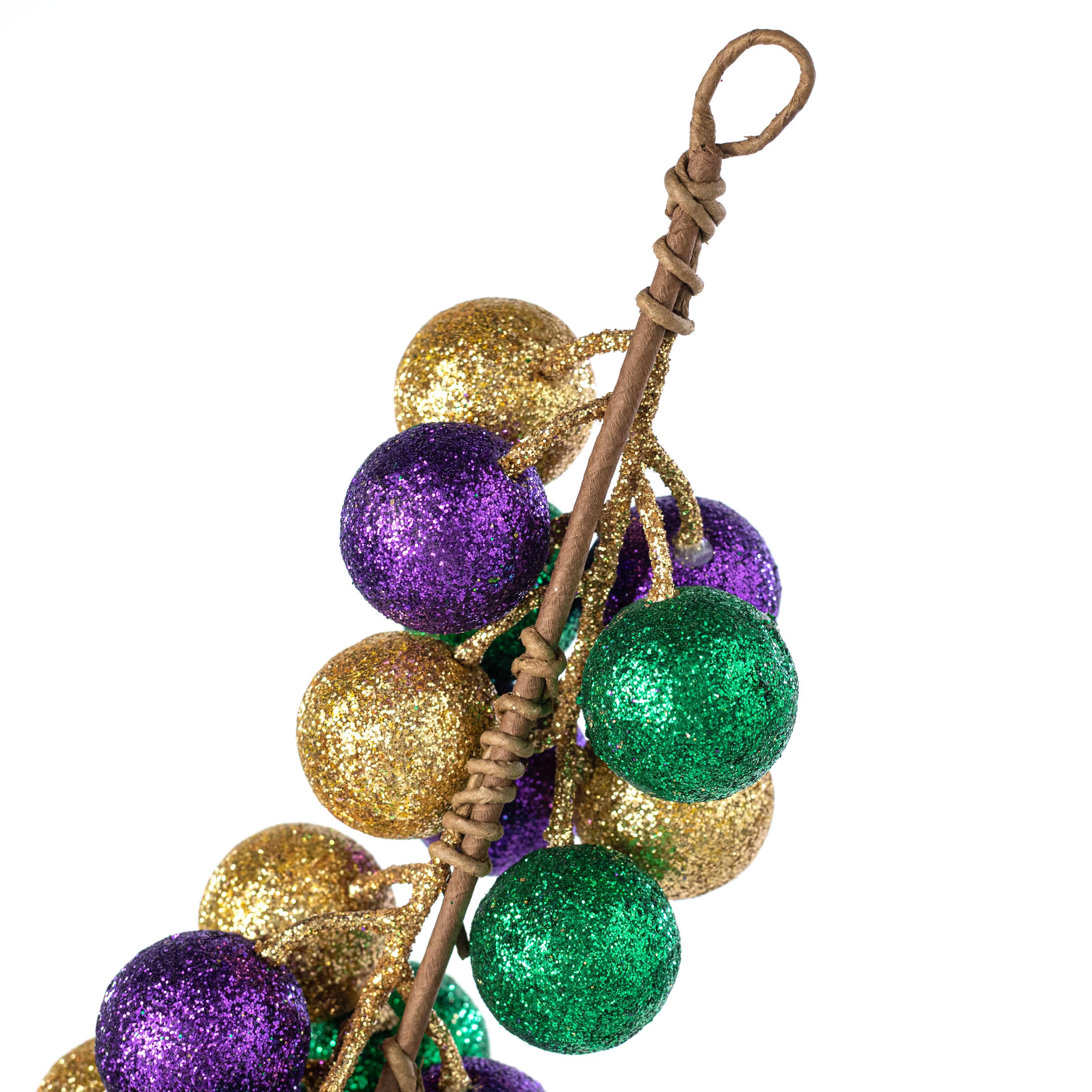 5' Glittered Ball Ornament Garland: Mardi Gras