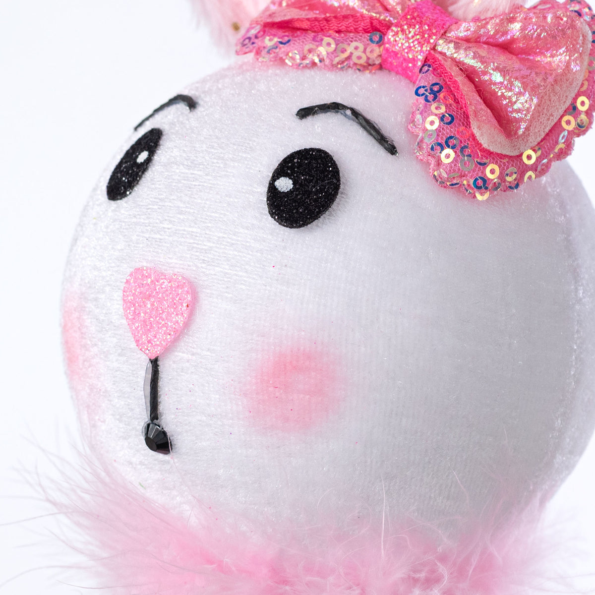 26" Bunny Head with Fur Spray: Pink