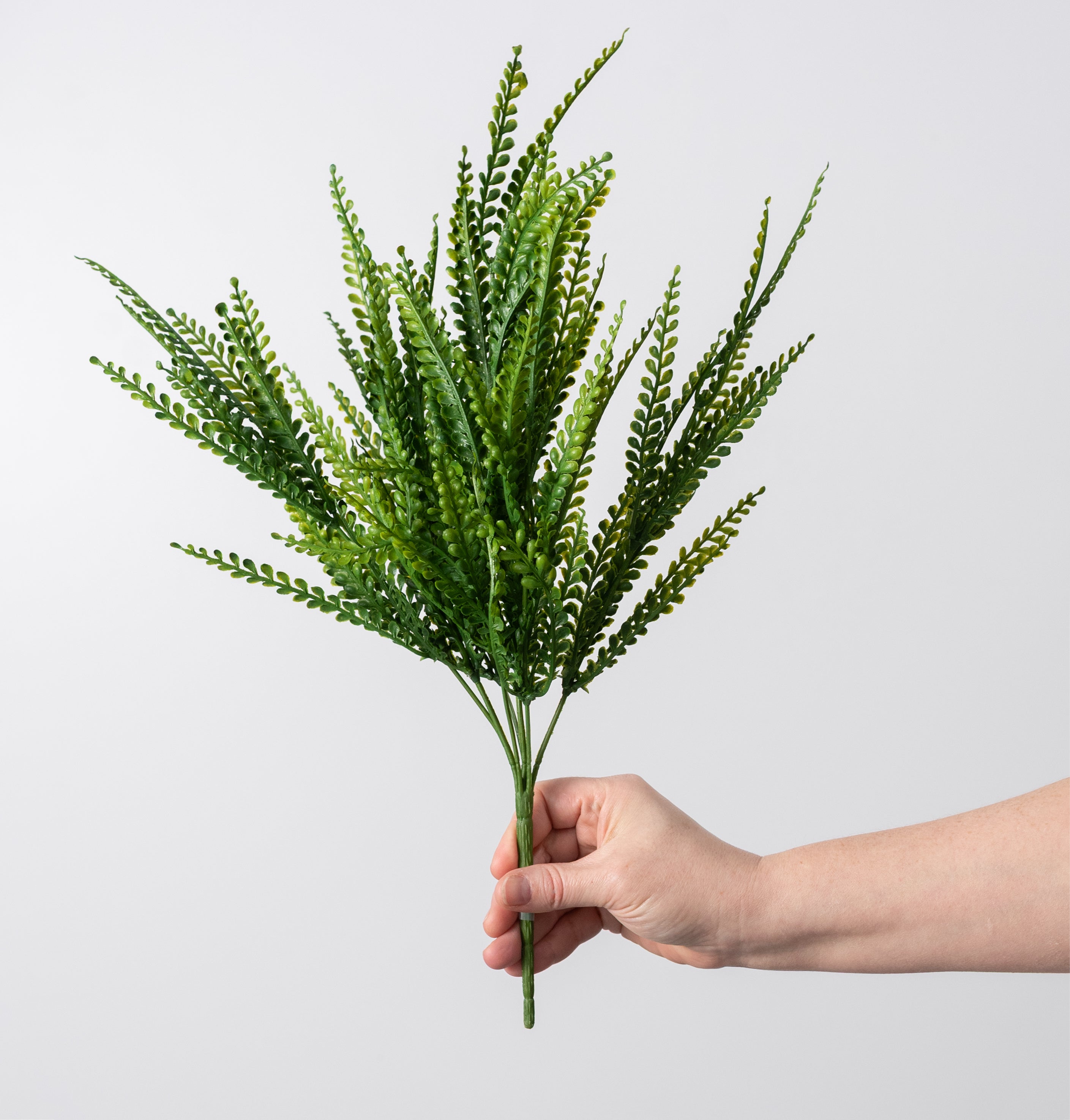 Plastic Bead Grass Button Fern Leaves Bush (7 Stem)