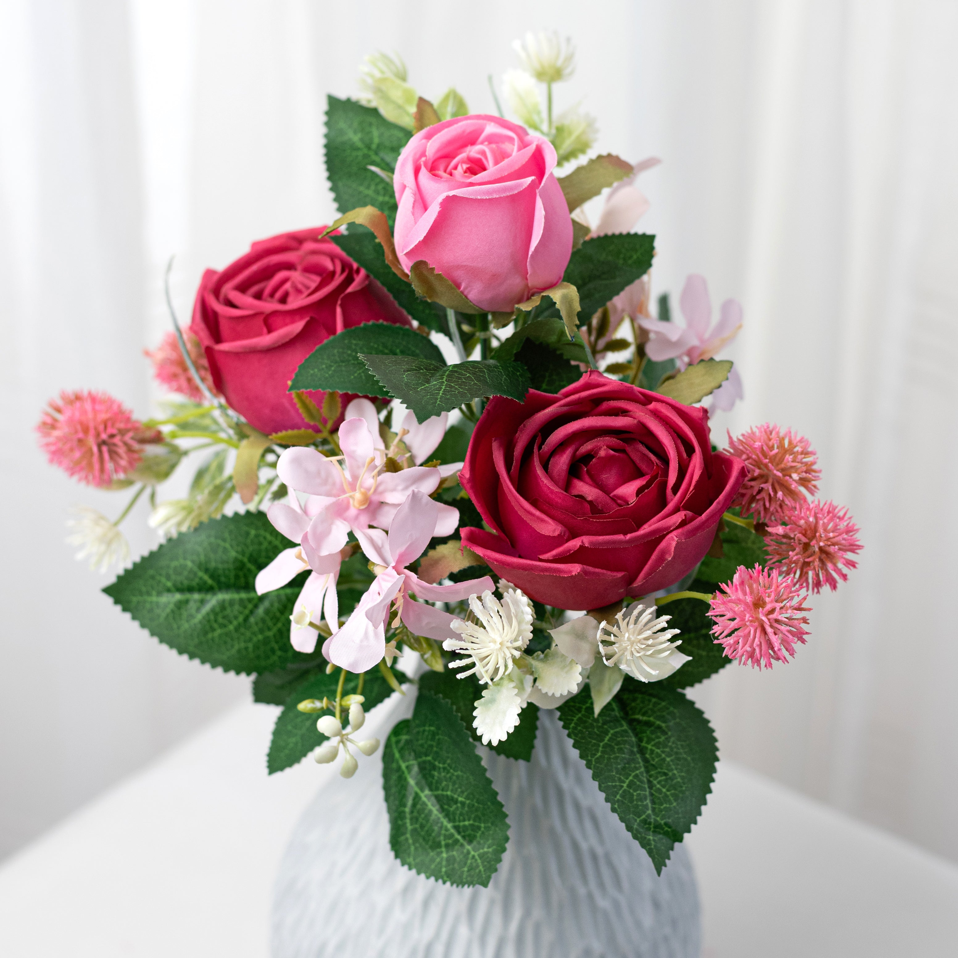 15" Mixed Roses Bush: Beauty Pink