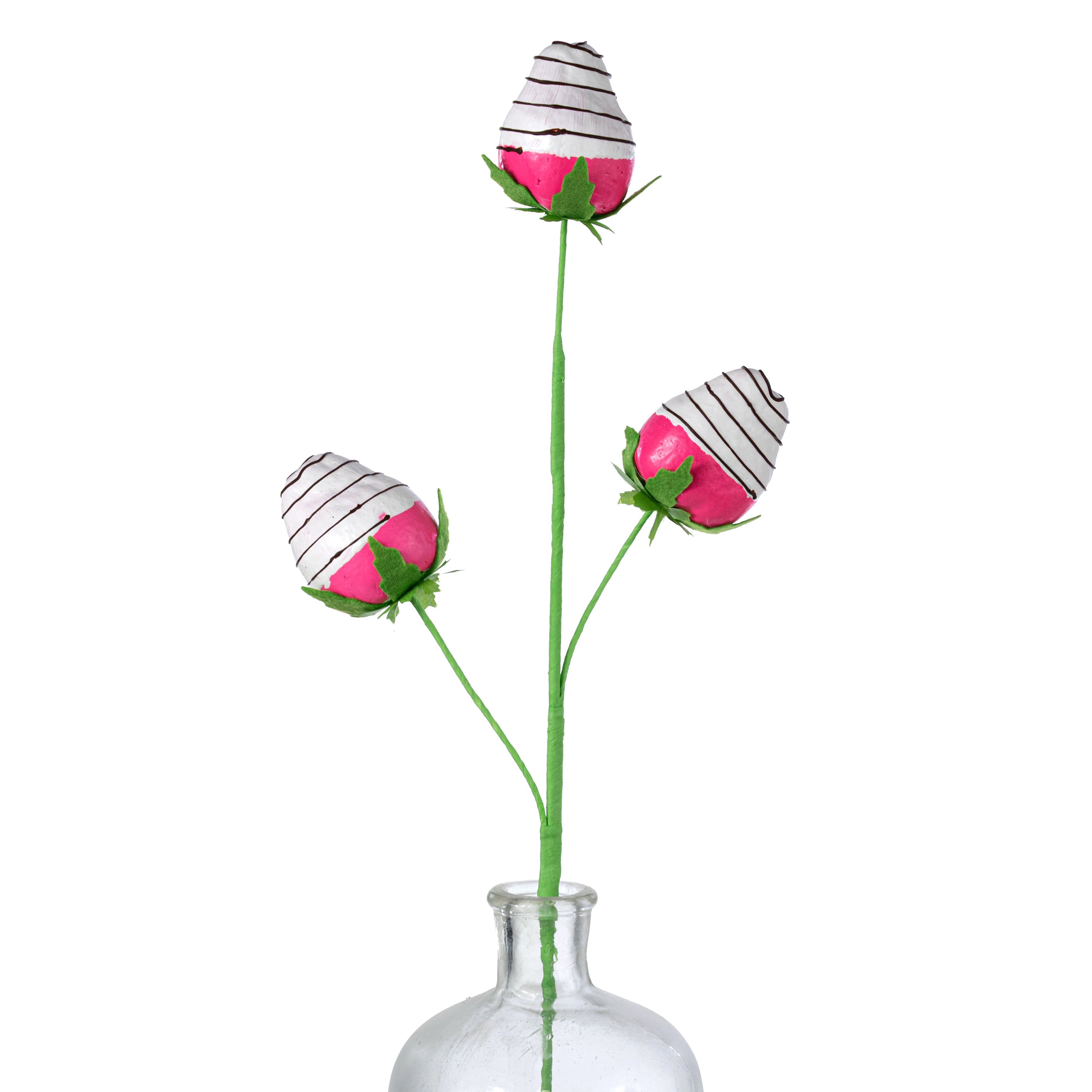 22" Dipped Strawberries Pick: White Chocolate