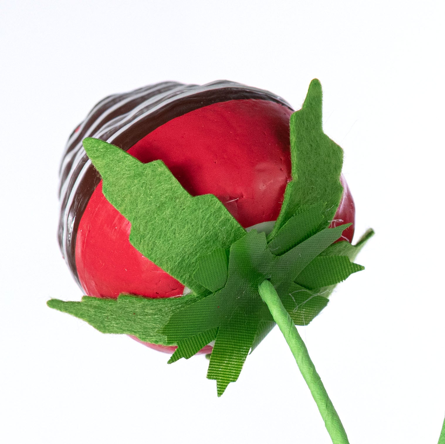22" Dipped Pink Strawberries Pick: Dark Chocolate