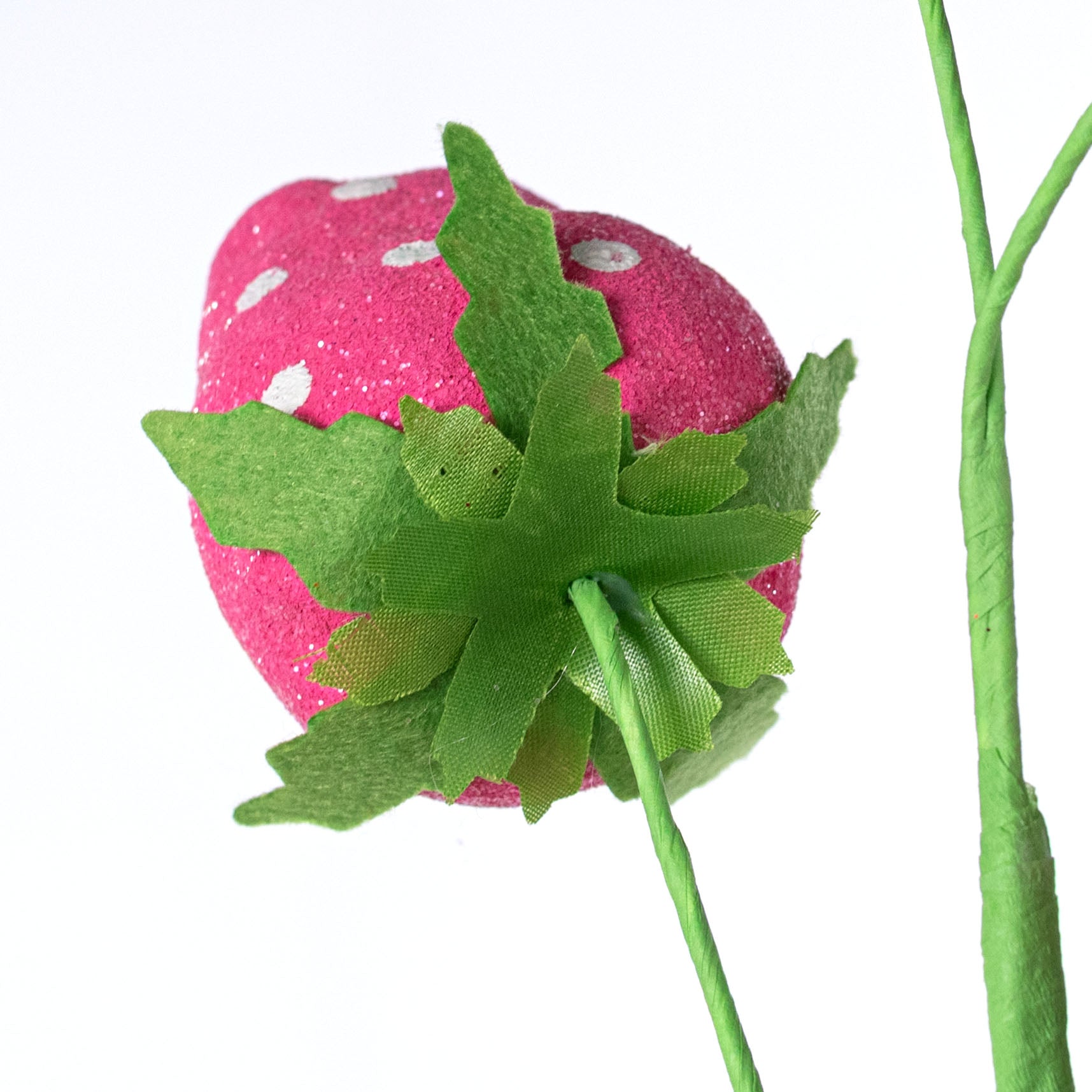 22" Polkadot Strawberries Spray: Pink Glitter
