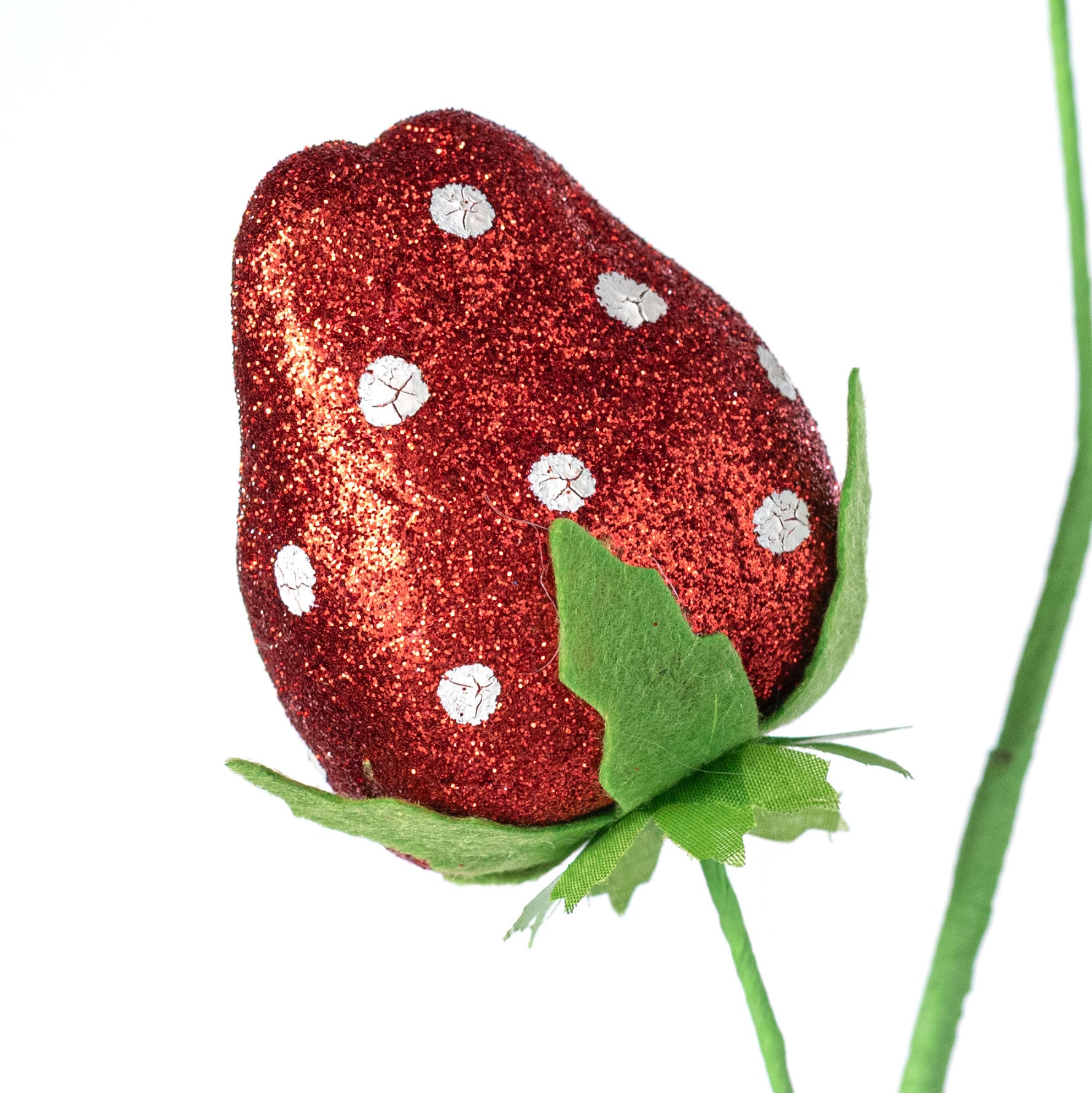 22" Polkadot Strawberries Spray: Red Glitter
